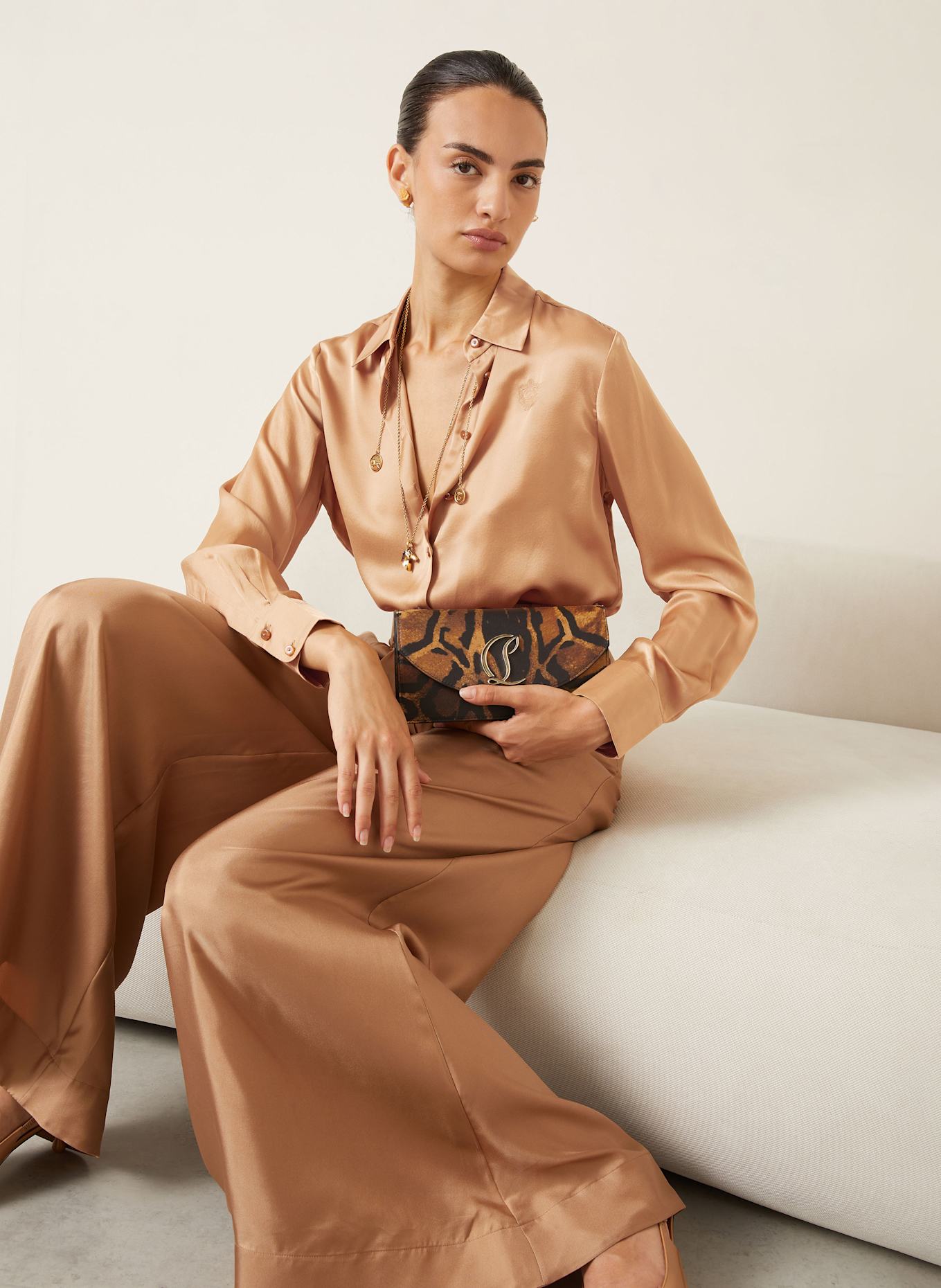 ZIMMERMANN Hemdbluse HYPNOTIC aus Seide: CAMEL