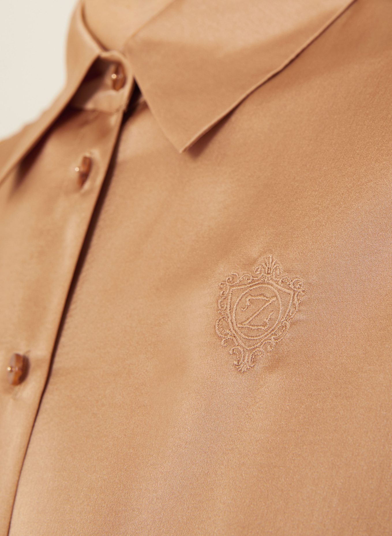 ZIMMERMANN Hemdbluse HYPNOTIC aus Seide: CAMEL