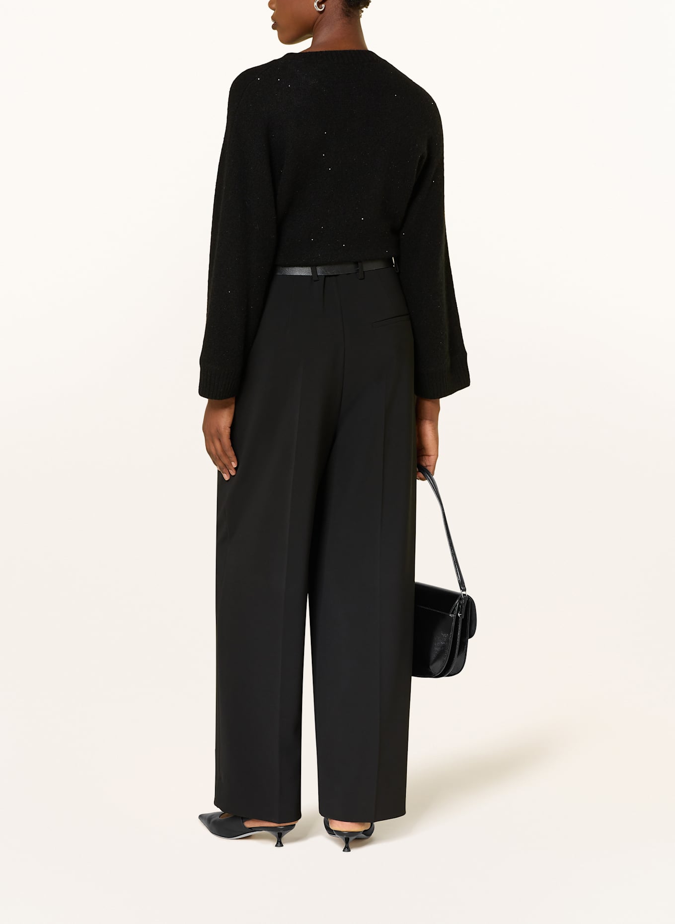 HERZEN'S ANGELEGENHEIT Pullover mit Pailletten: SCHWARZ