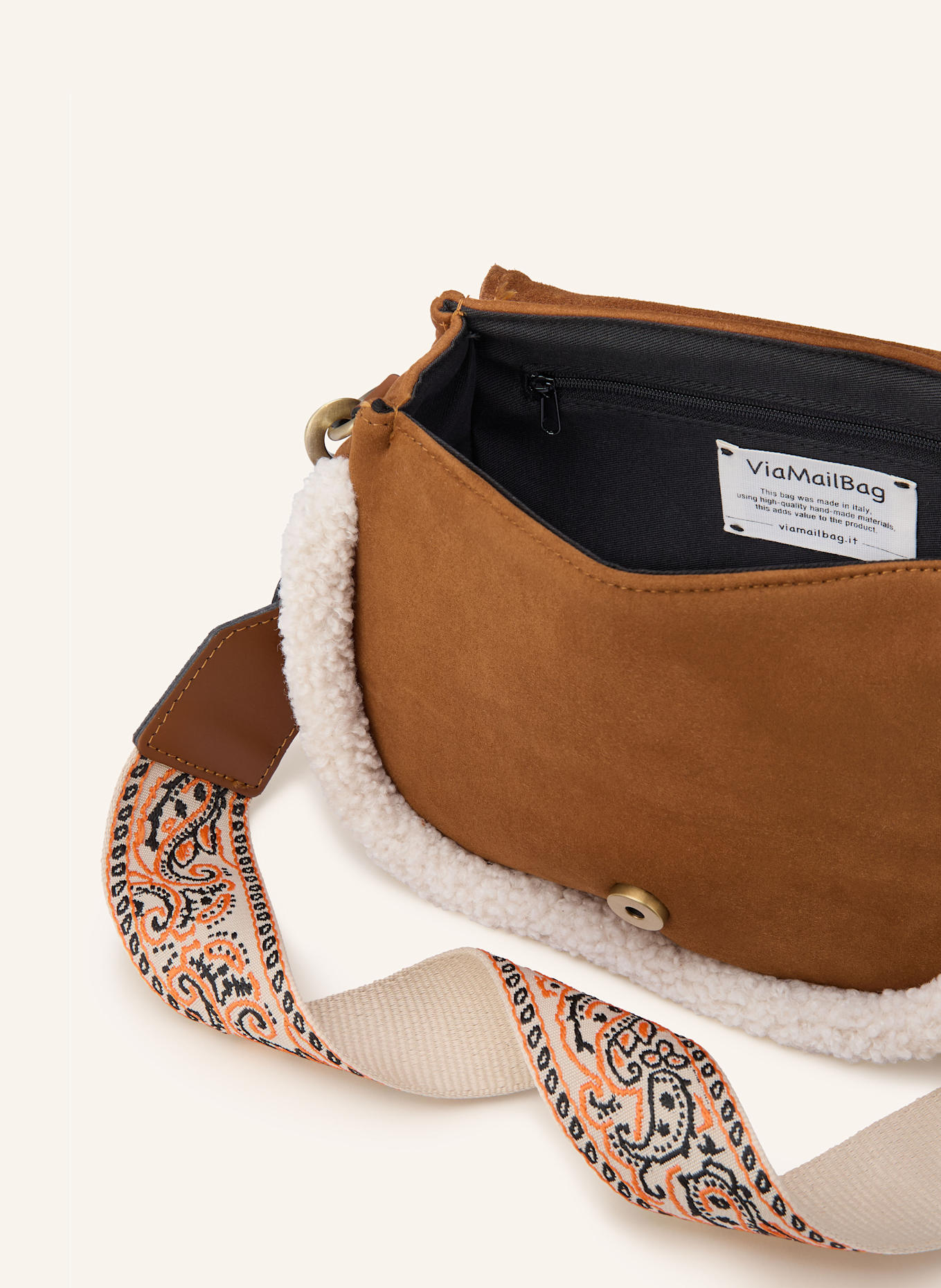 ViaMailBag Umhängetasche AGNES SUEDE: COGNAC