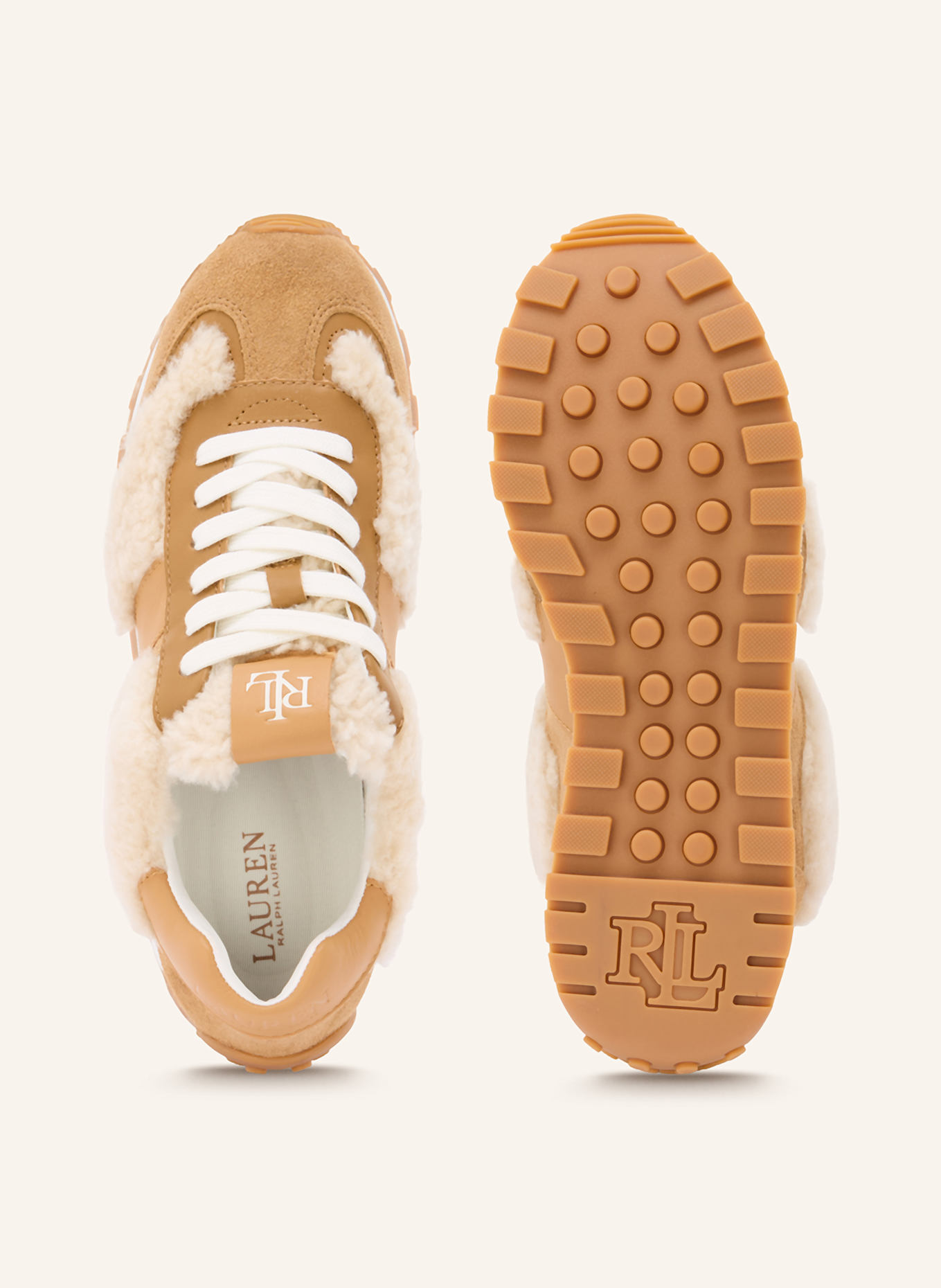 LAUREN RALPH LAUREN Sneaker DANI: COGNAC / ECRU