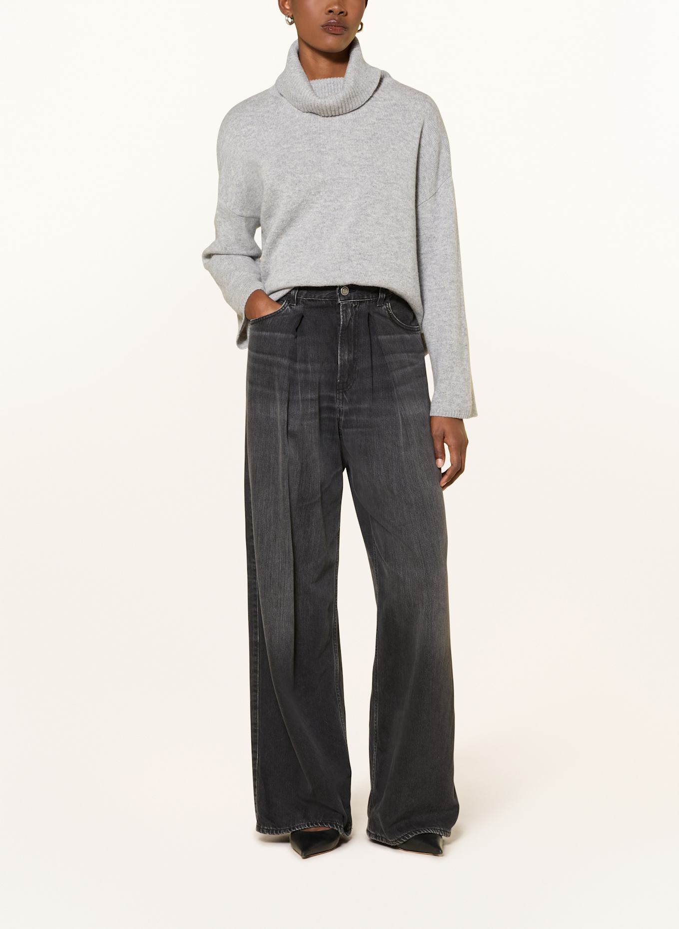 MRS & HUGS Rollkragenpullover: HELLGRAU