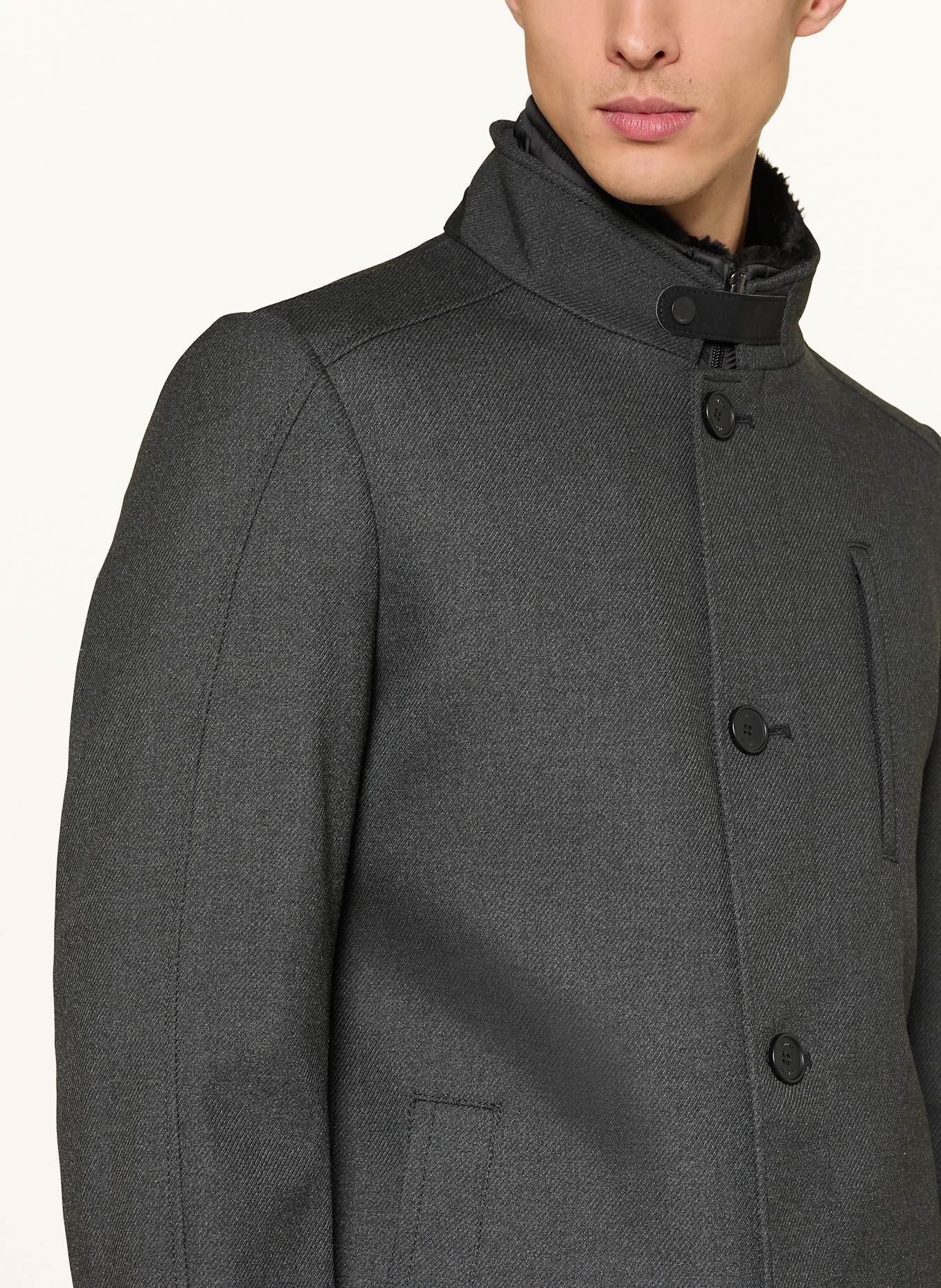 CINQUE Mantel CIARSENAL mit herausnehmbarer Blende: DUNKELGRAU