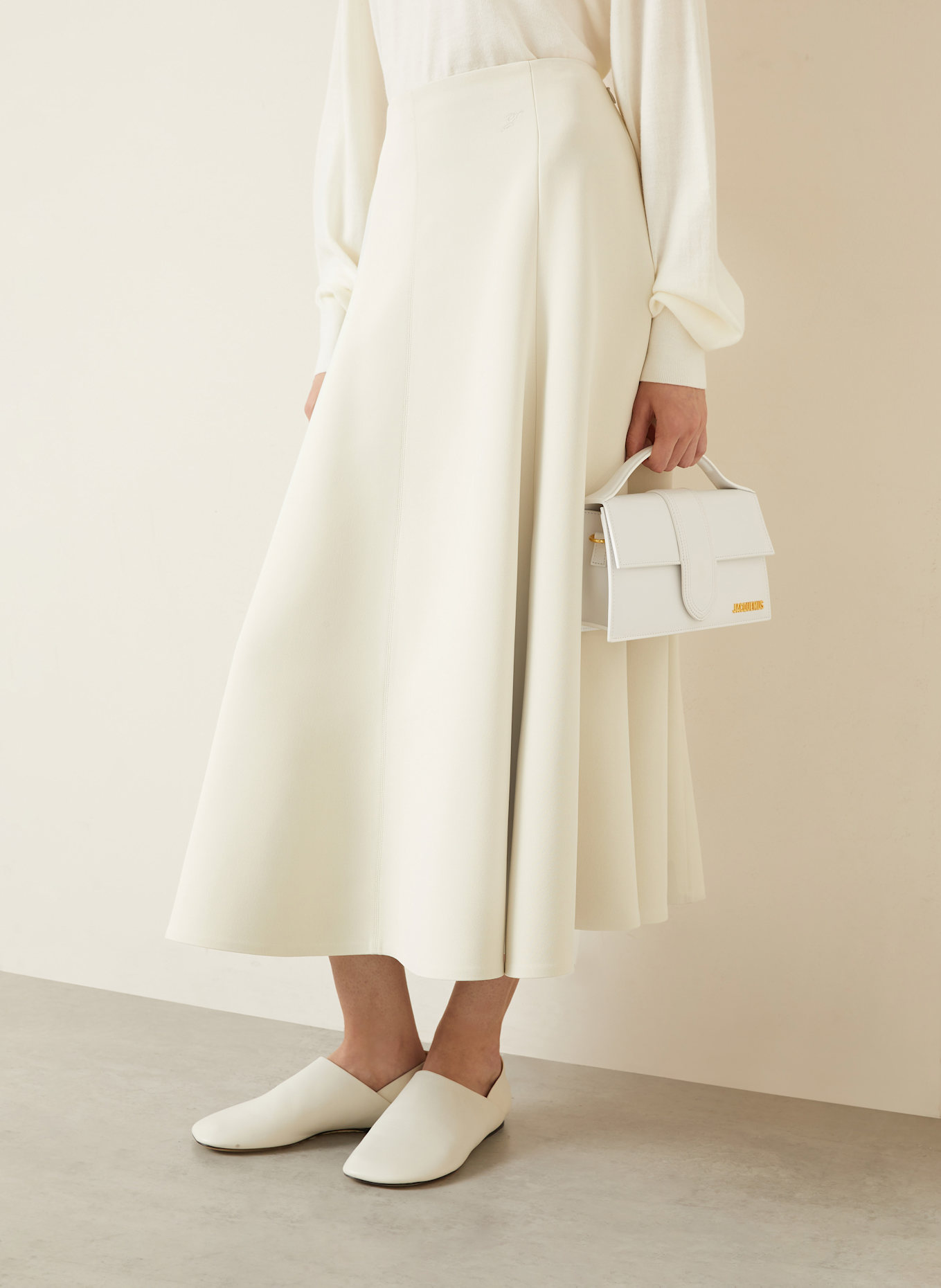 JACQUEMUS Spódnica LA JUPE TRIANGLE: KREMOWY