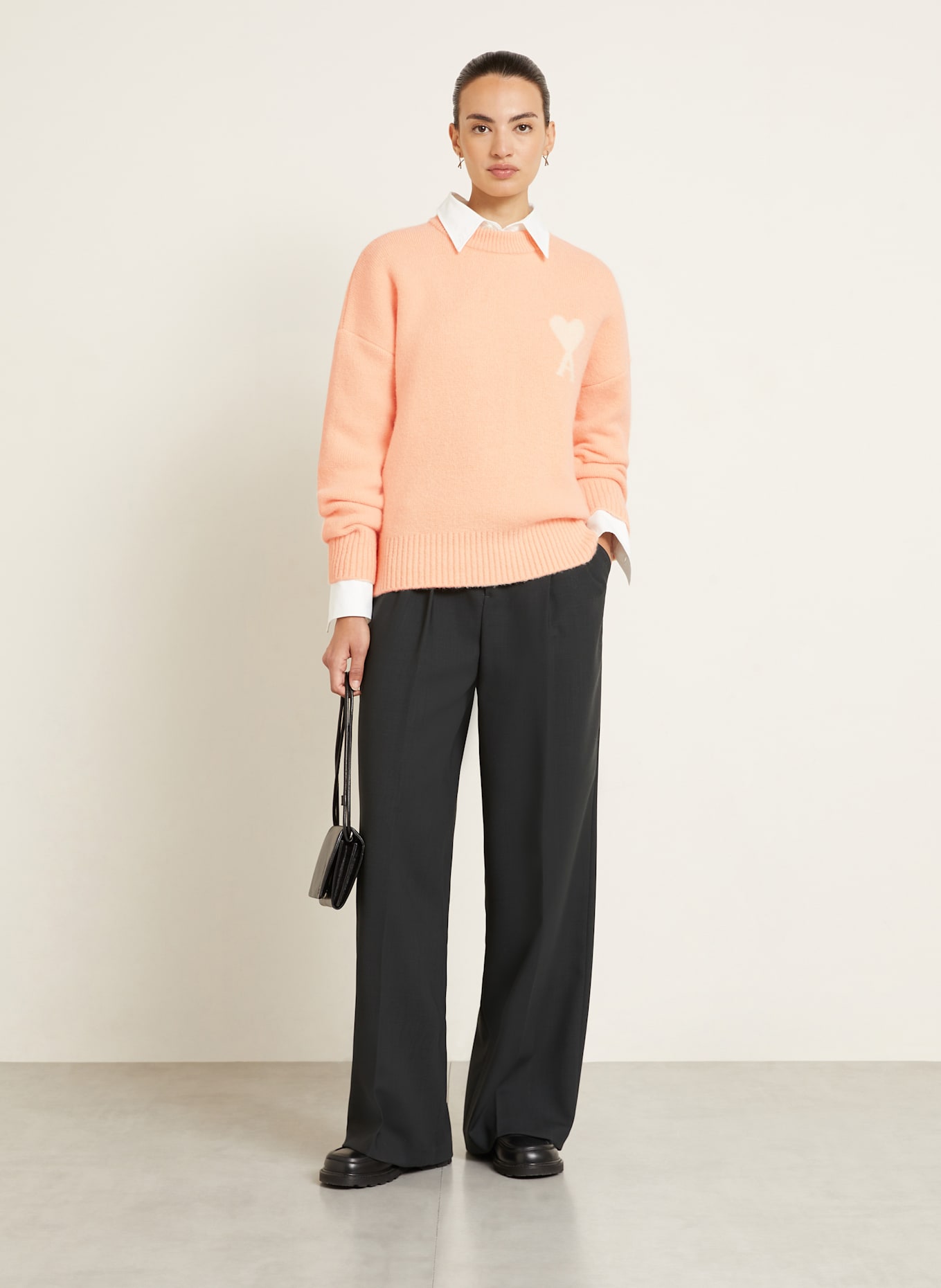 AMI PARIS Pullover mit Alpaka: HELLORANGE