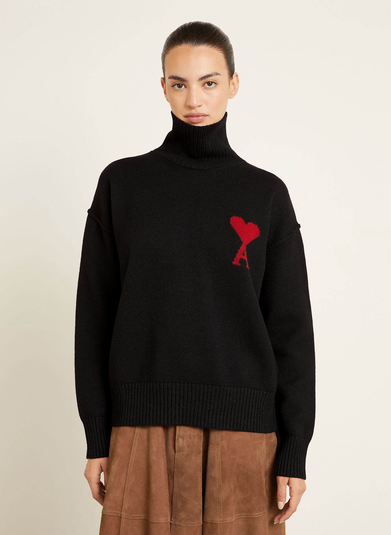 AMI PARIS Rollkragenpullover: SCHWARZ