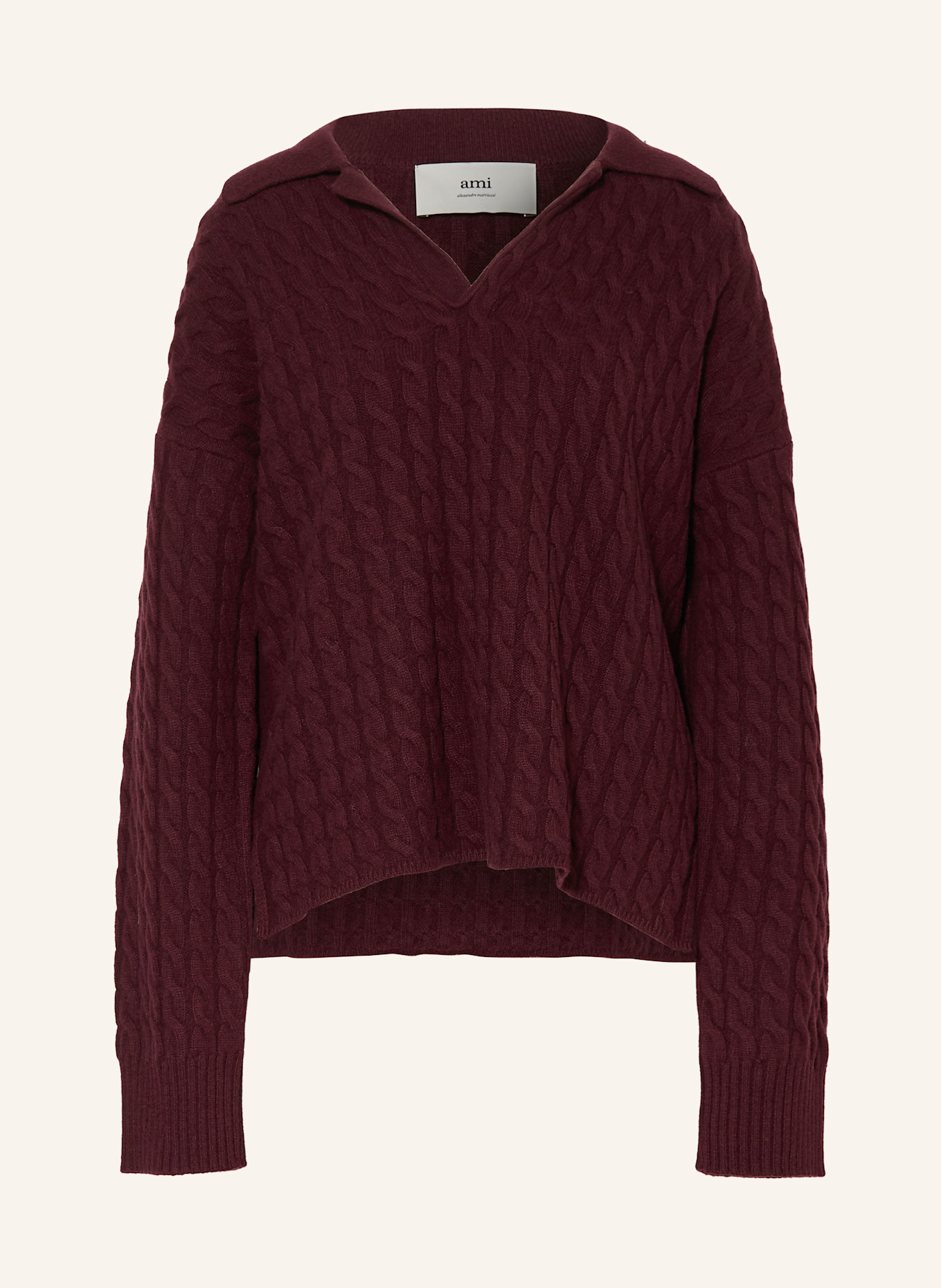AMI PARIS Strick-Poloshirt MATIS: DUNKELROT