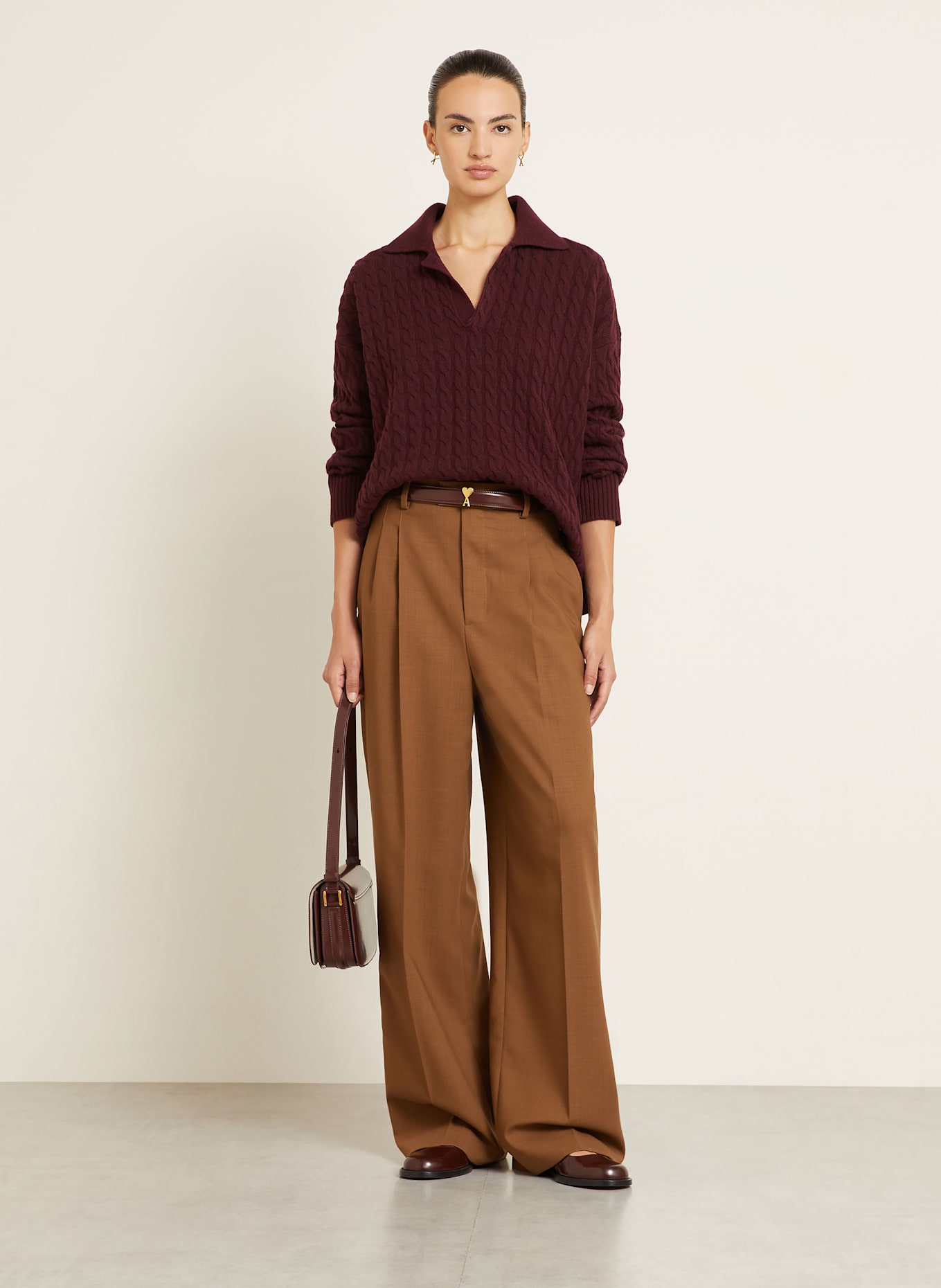 AMI PARIS Strick-Poloshirt MATIS: DUNKELROT