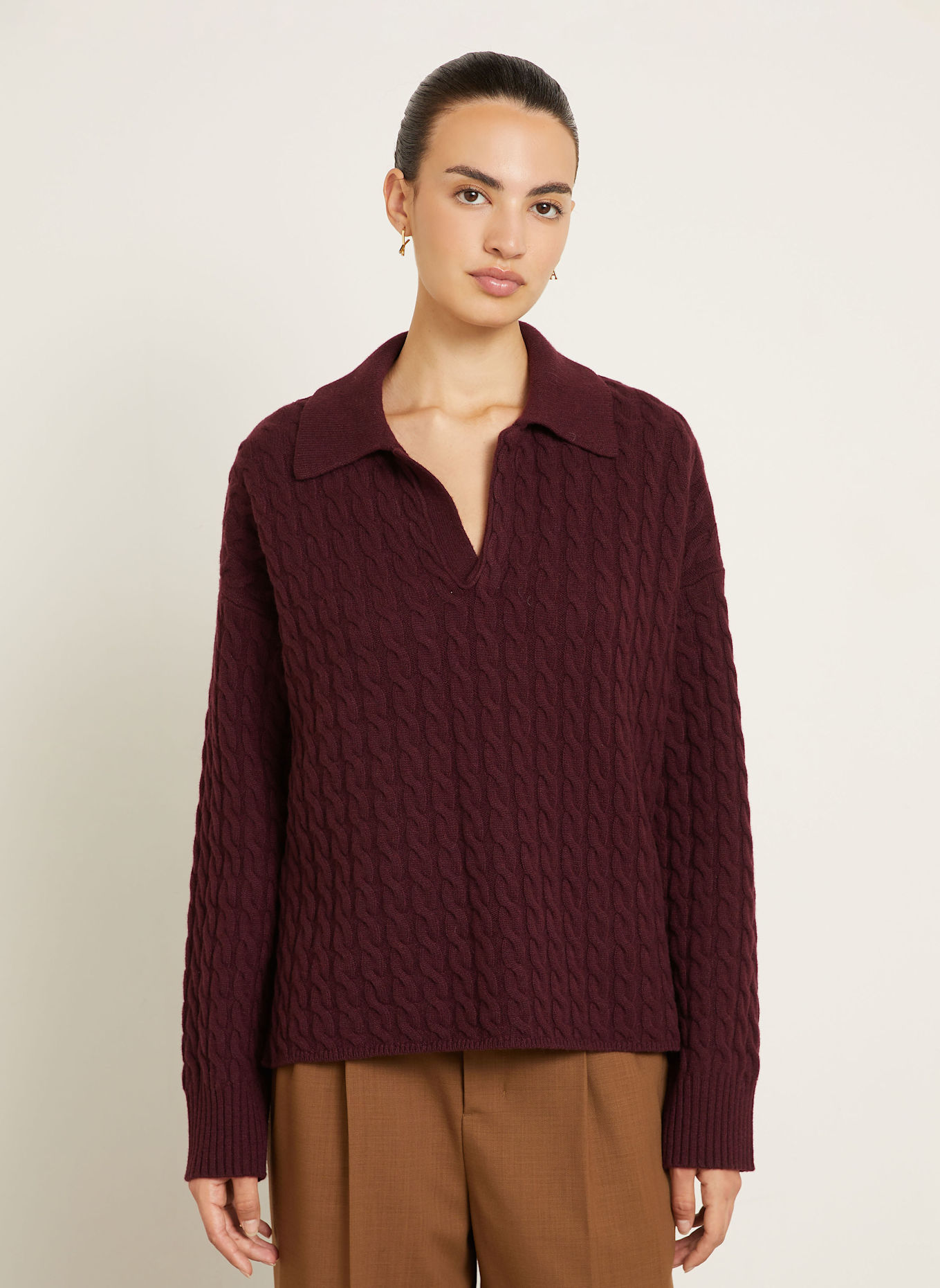 AMI PARIS Strick-Poloshirt MATIS: DUNKELROT