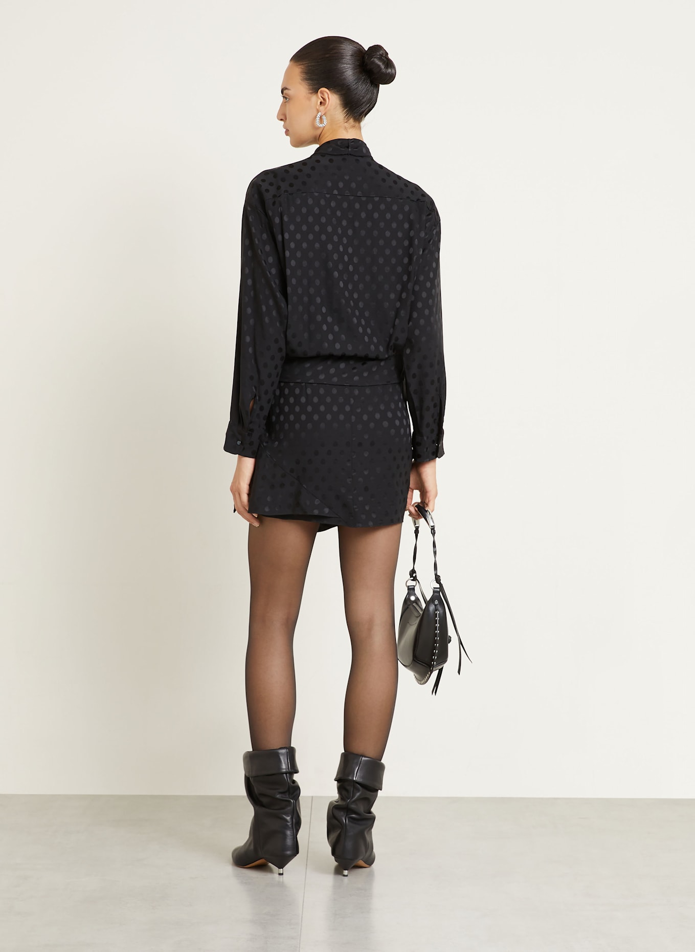 ISABEL MARANT Jacquard-Kleid ORA aus Seide: SCHWARZ