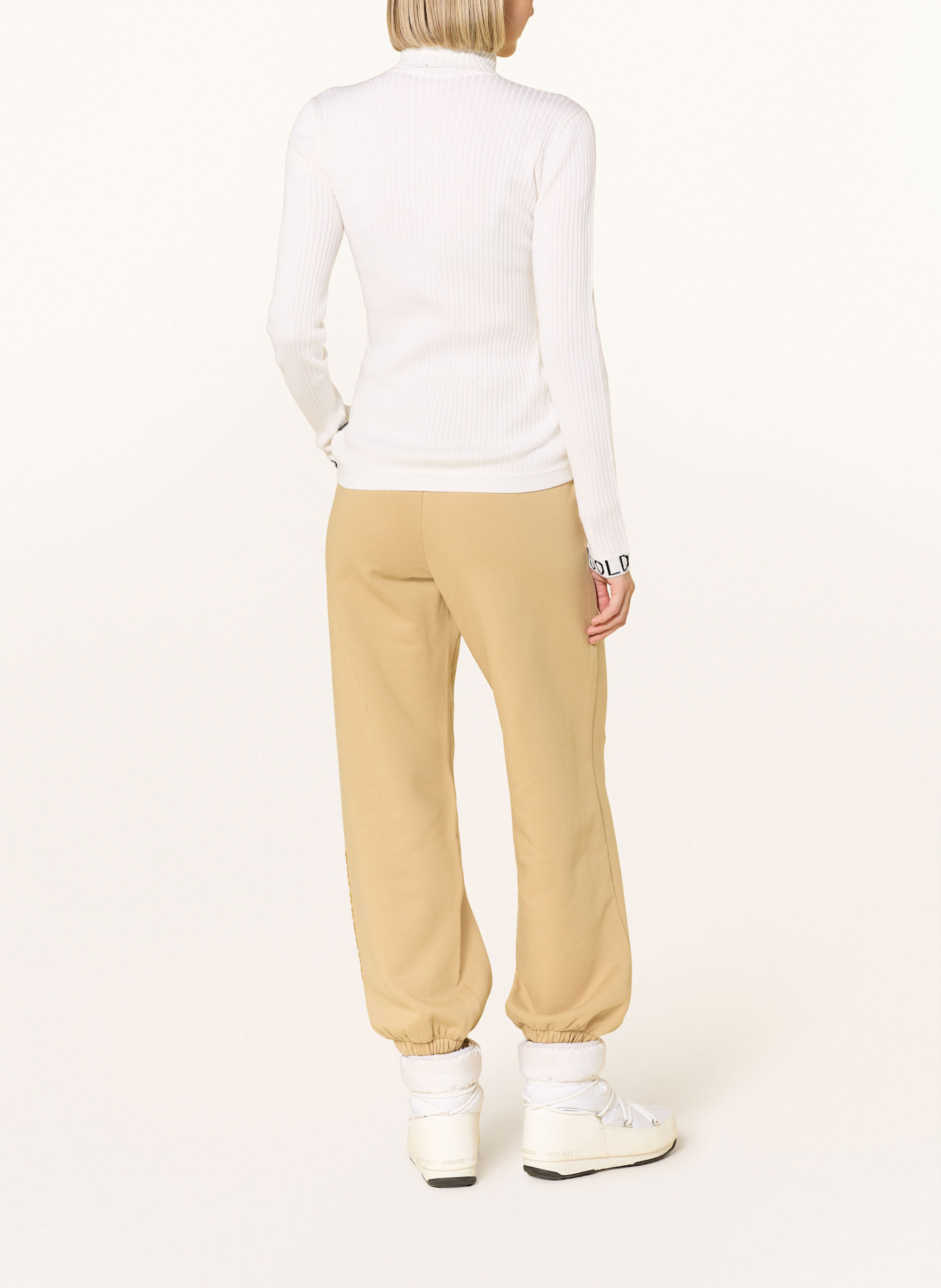 GOLDBERGH Sweatpants mit Schmucksteinen: HELLBRAUN