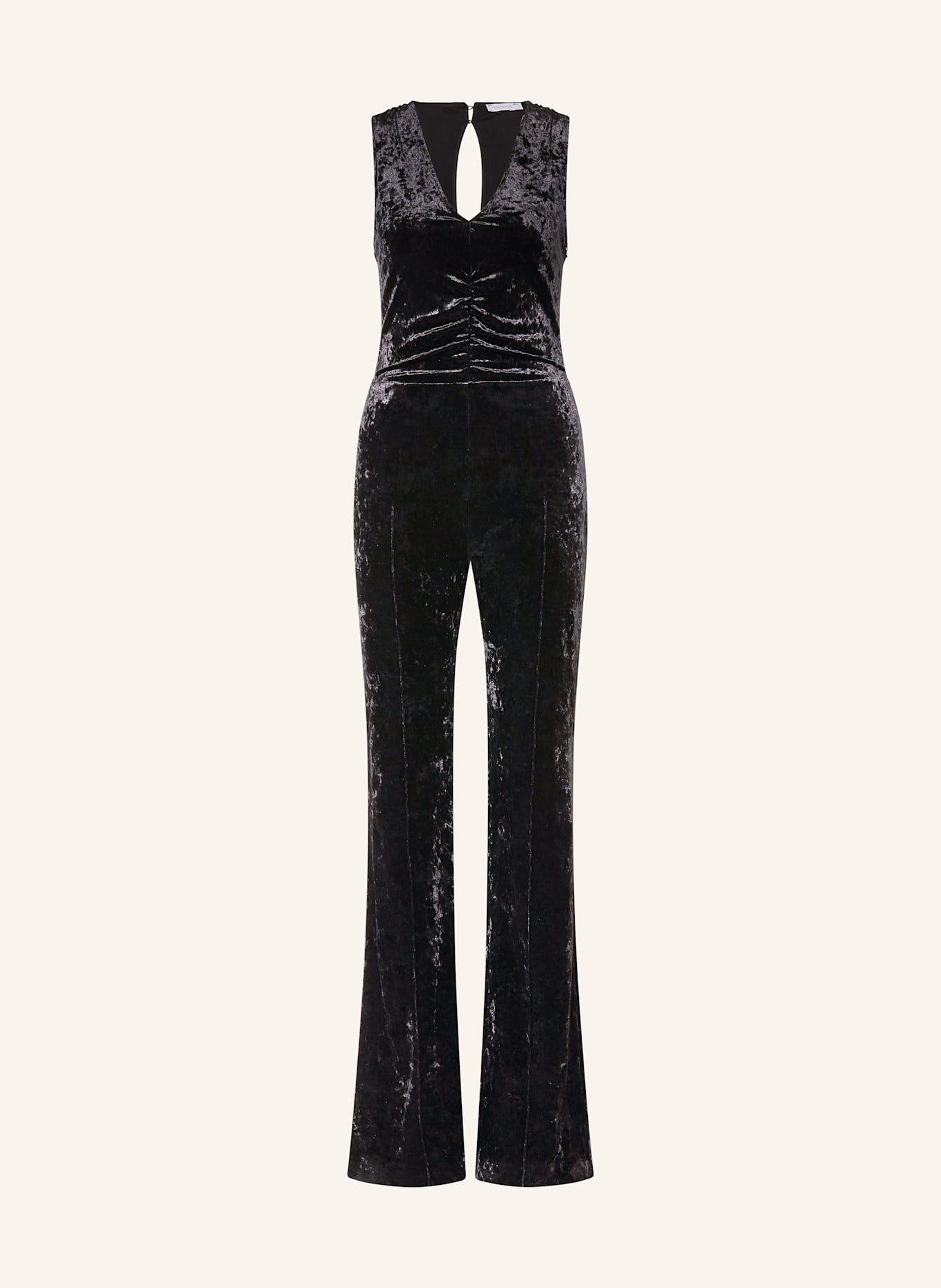 PATRIZIA PEPE Samt-Jumpsuit: SCHWARZ
