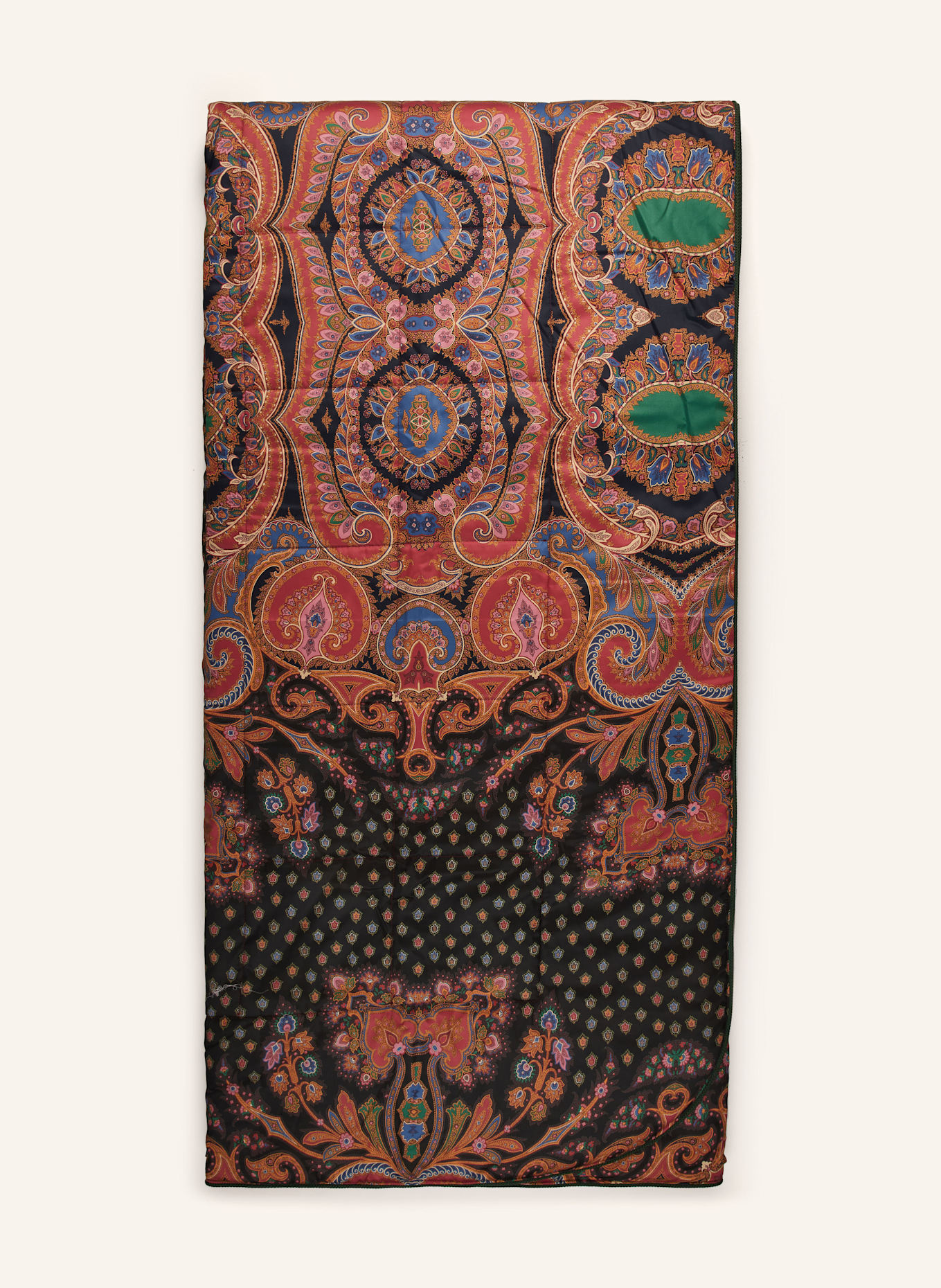 ETRO Home Tagesdecke ZAHIR: SCHWARZ/ DUNKELROT/ GRÜN