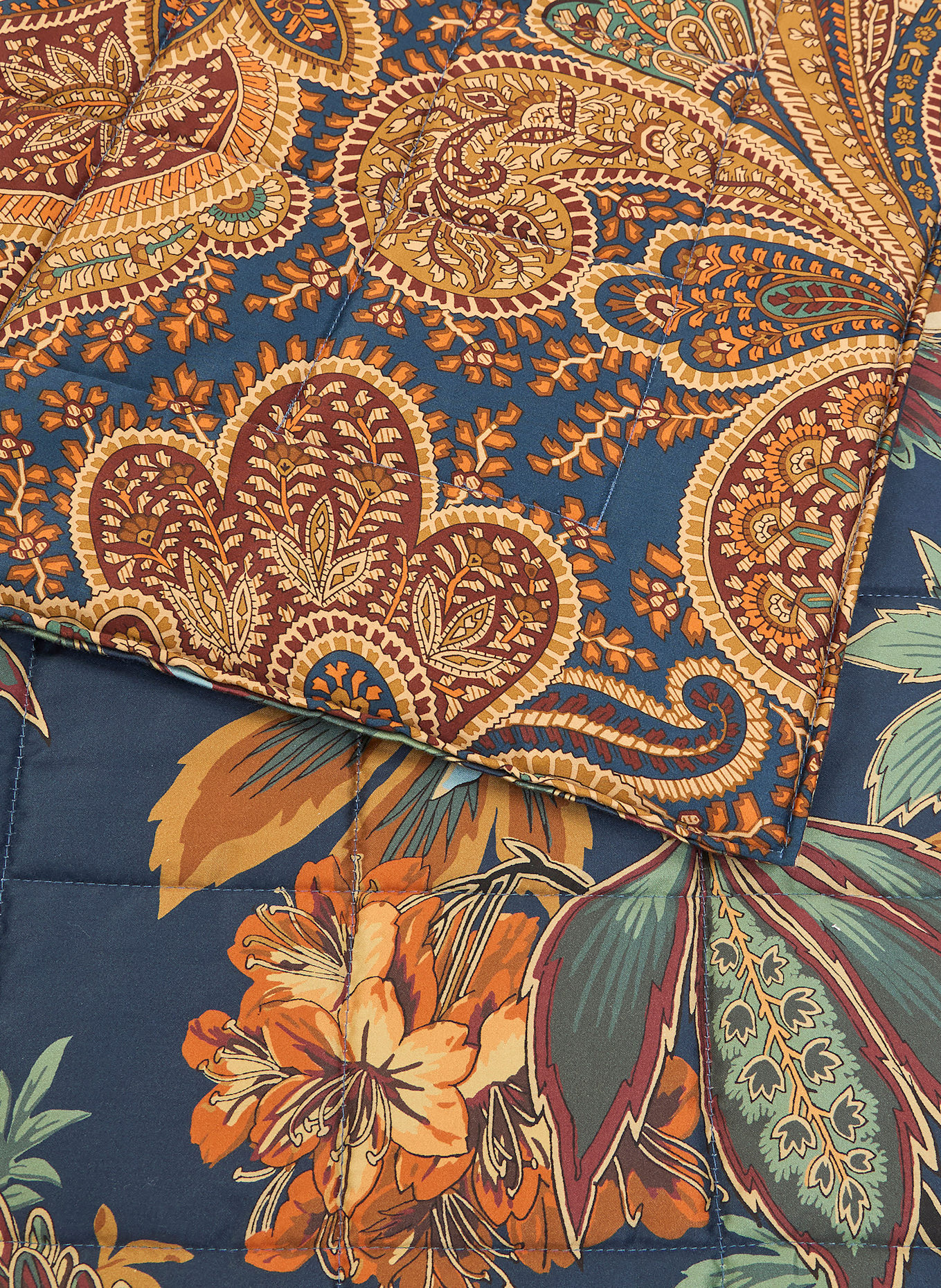 ETRO Home Narzuta na łóżko: GRANATOWY / BRĄZOWY / POMARAŃCZOWY