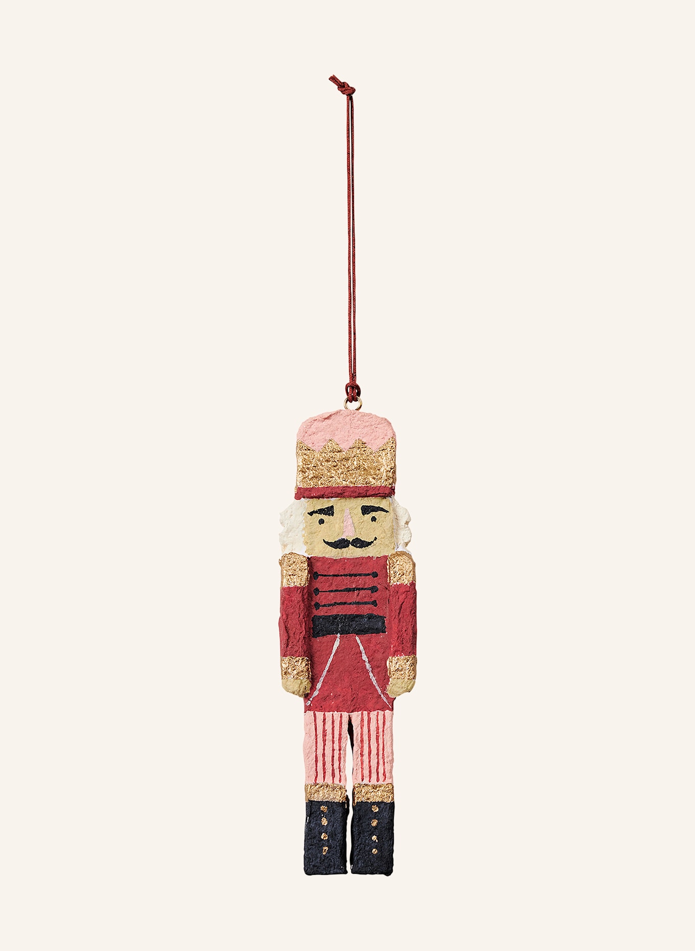 BROSTE COPENHAGEN Dekoanhänger NUTCRACKER: ROT / ROSA / GOLD