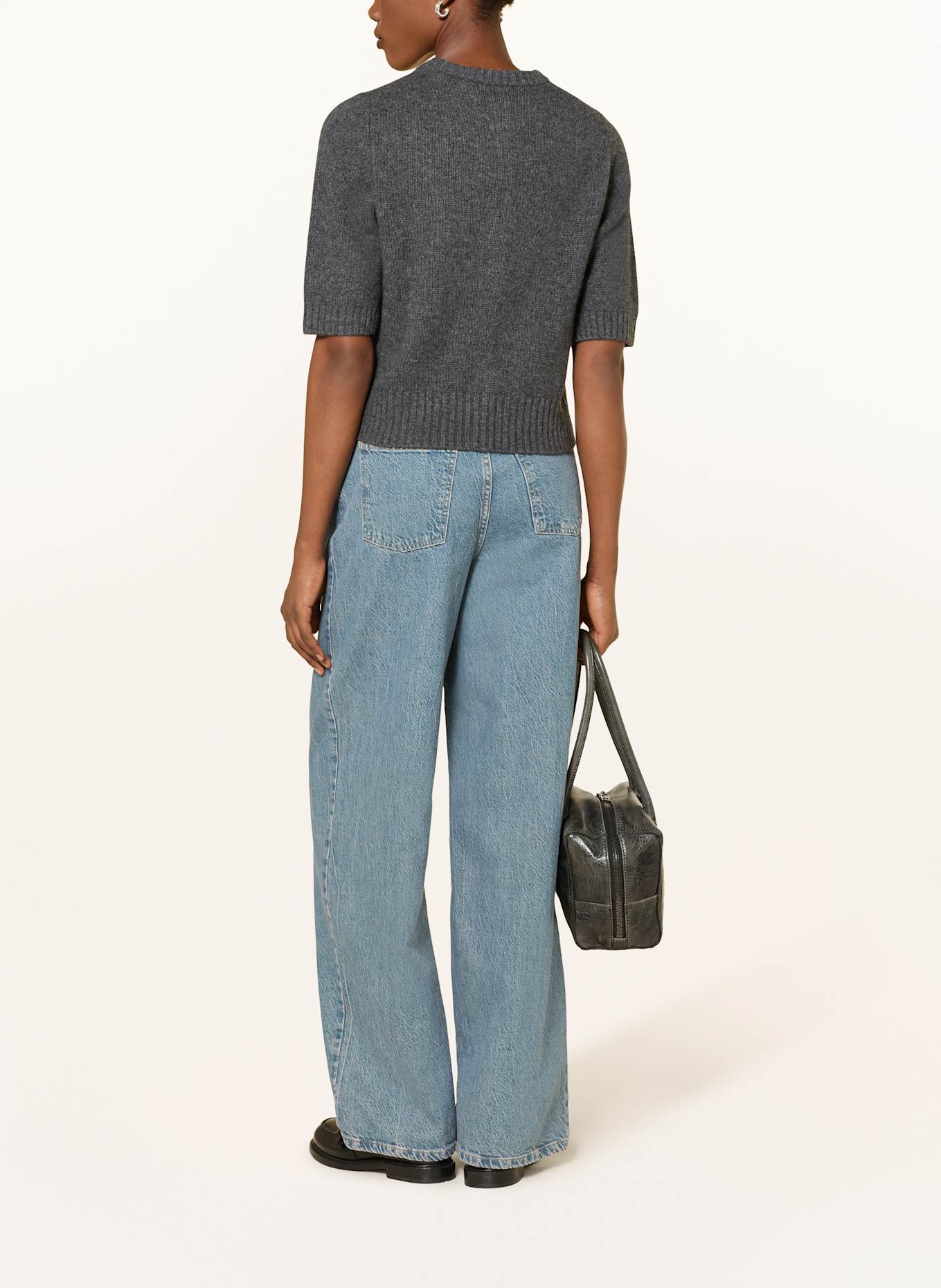 LADNERI Strickjacke POUPETTE aus Cashmere: DUNKELGRAU