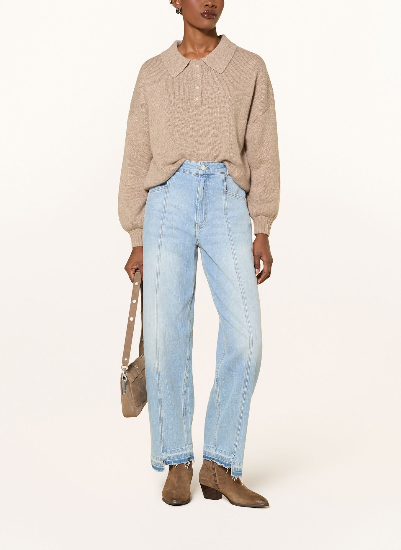 LADNERI Cashmere-Pullover NIA: HELLBRAUN