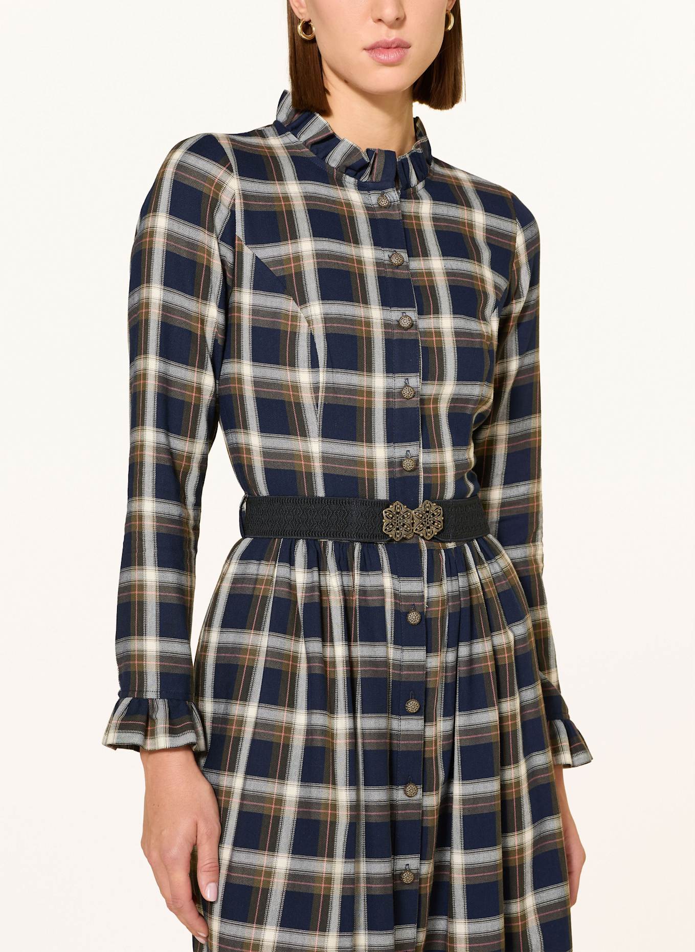 BERWIN & WOLFF Trachtenkleid: DUNKELBLAU / WEISS / OLIV