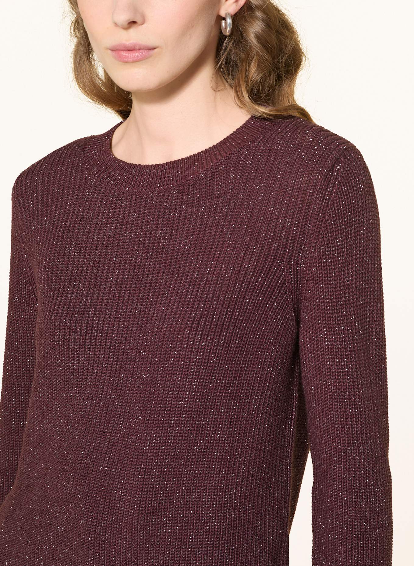 monari Pullover mit Glitzegarn: DUNKELROT