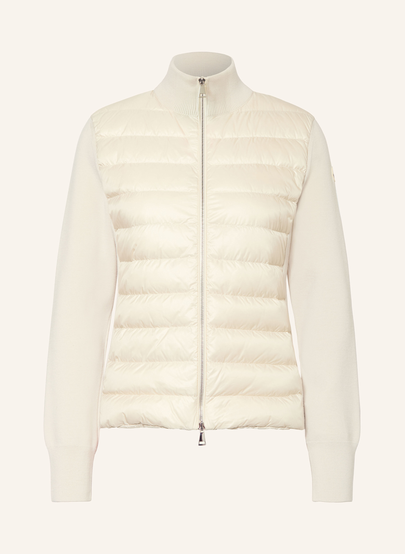 MONCLER Daunenjacke im Materialmix: CREME