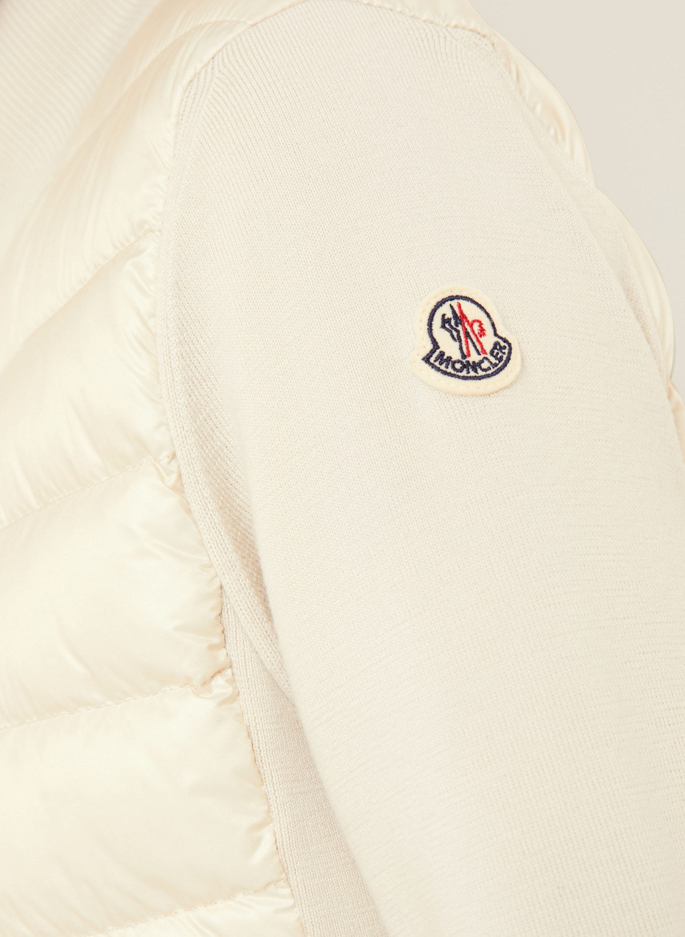 MONCLER Daunenjacke im Materialmix: CREME