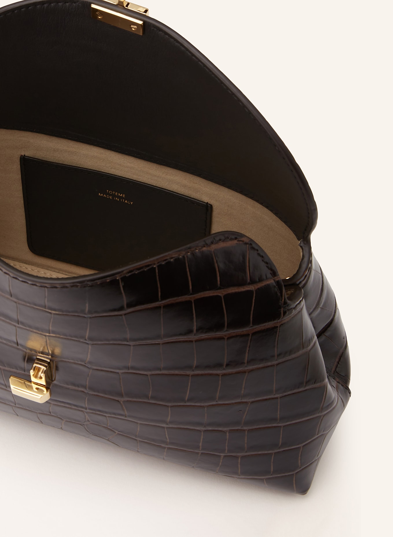 TOTEME Kopertówka T-LOCK: CIEMNOBRĄZOWY