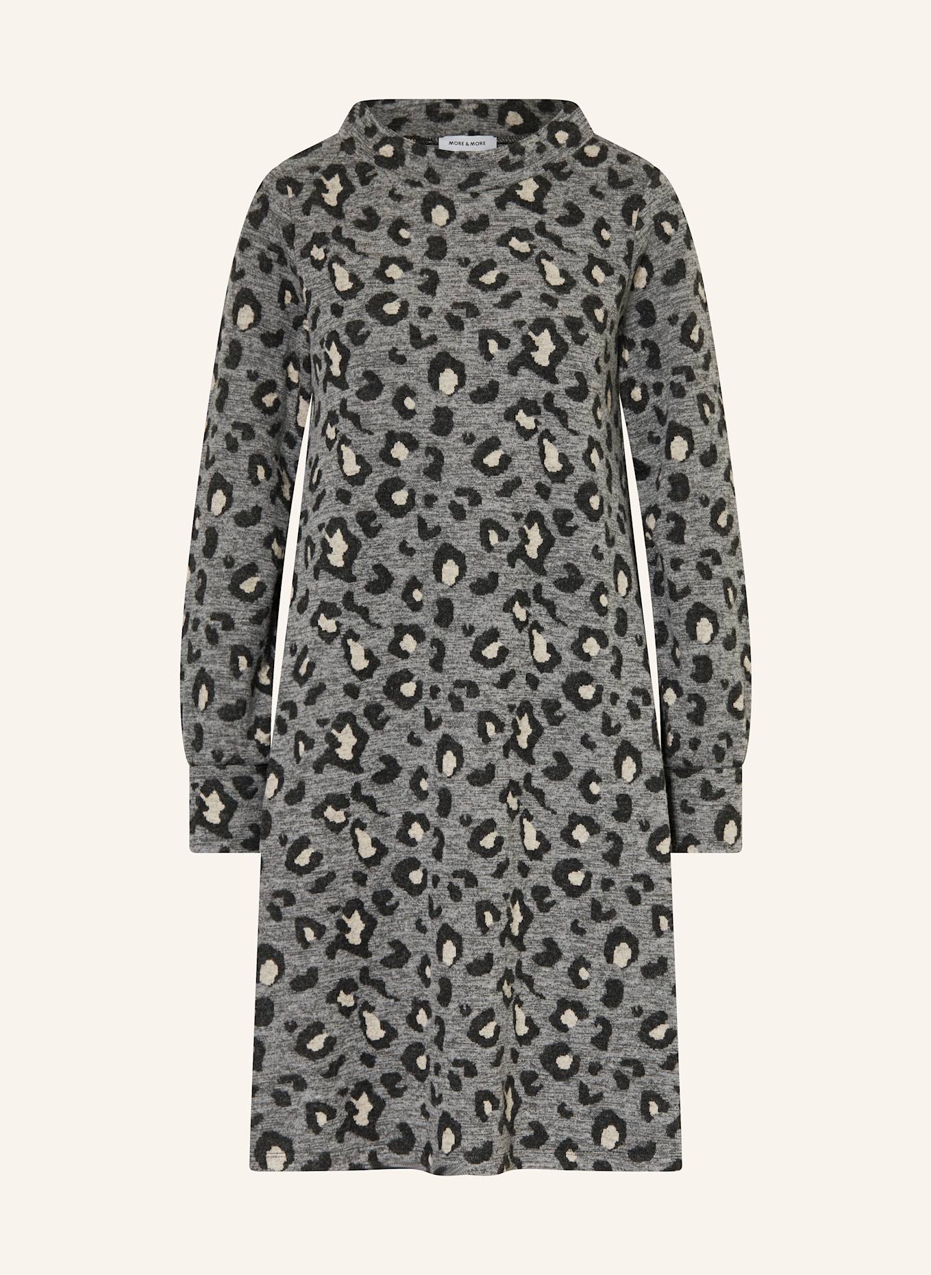 MORE & MORE Jerseykleid: GRAU / DUNKELGRAU