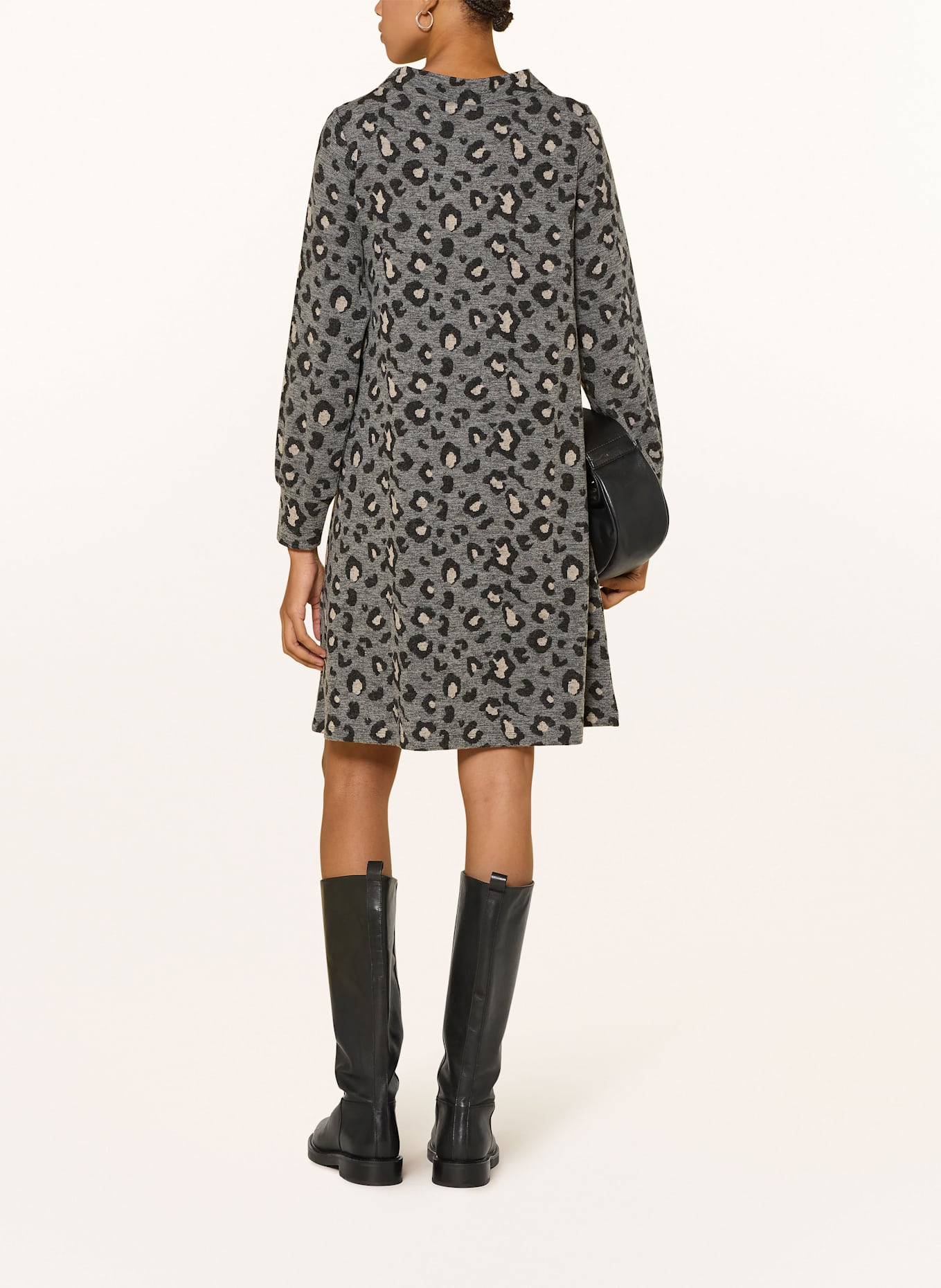 MORE & MORE Jerseykleid: GRAU / DUNKELGRAU