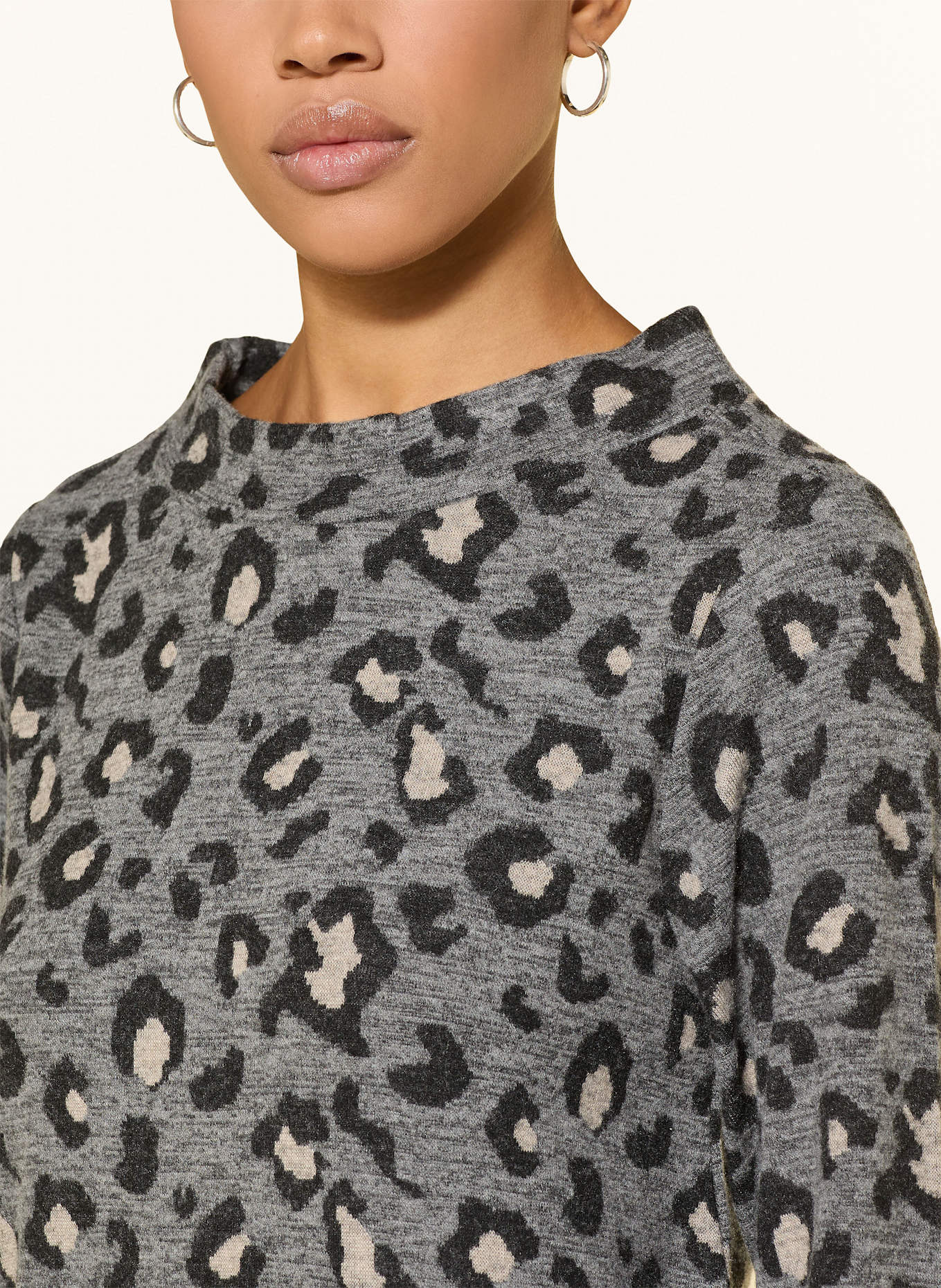 MORE & MORE Jerseykleid: GRAU / DUNKELGRAU