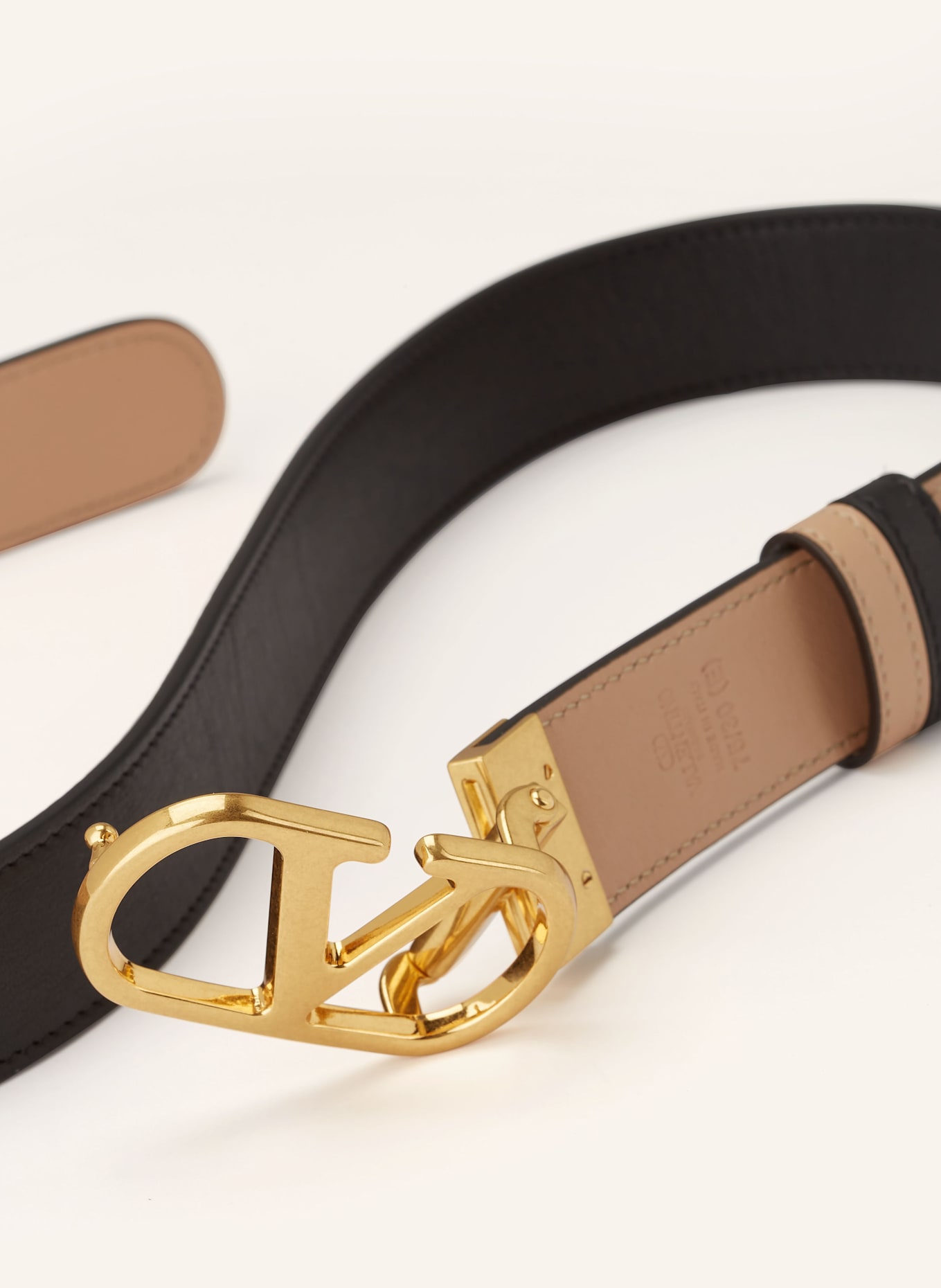 VALENTINO GARAVANI Ledergürtel zum Wenden: SCHWARZ / NUDE
