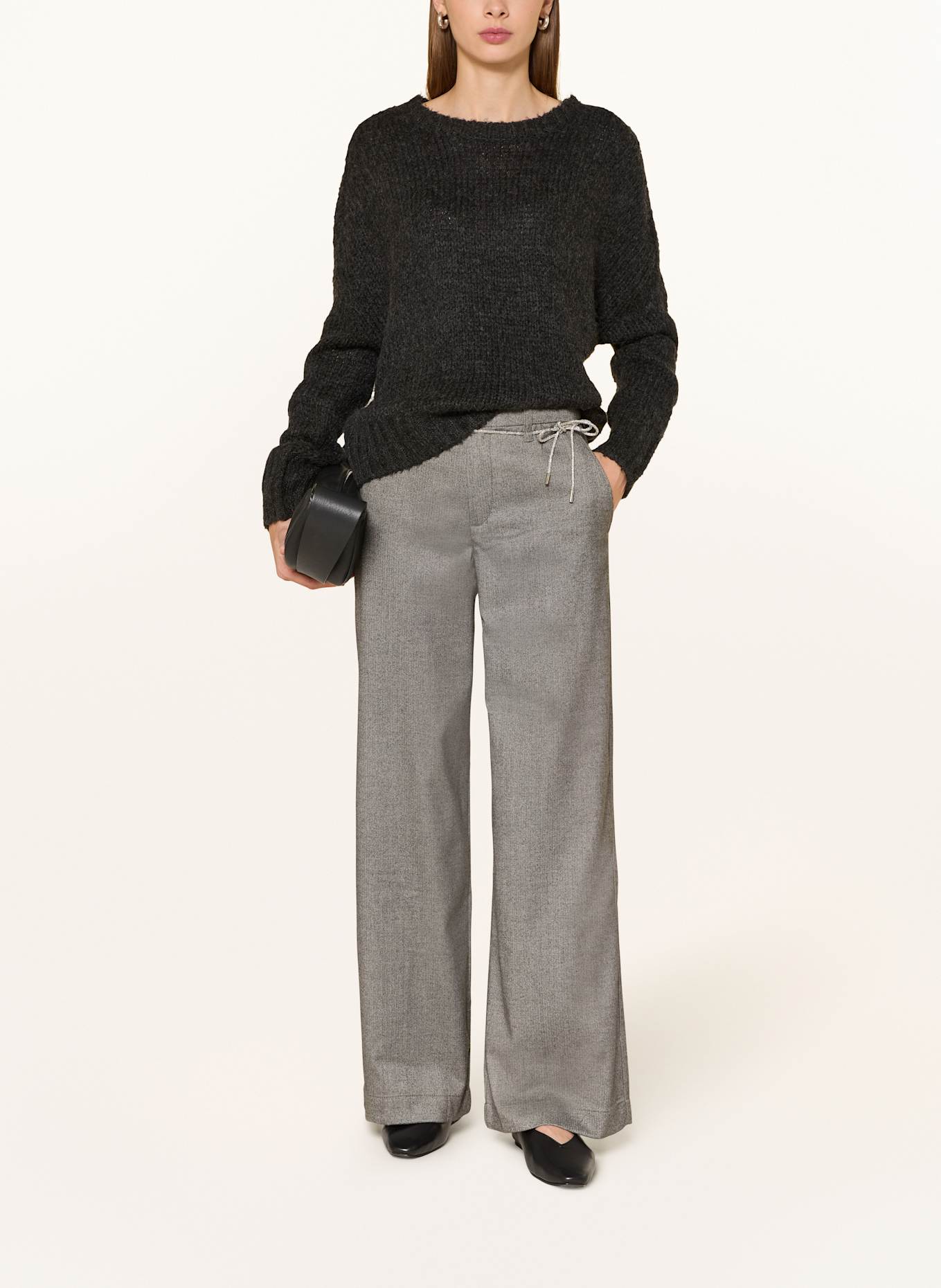 CARTOON Marlenehose mit Schmucksteinen: GRAU