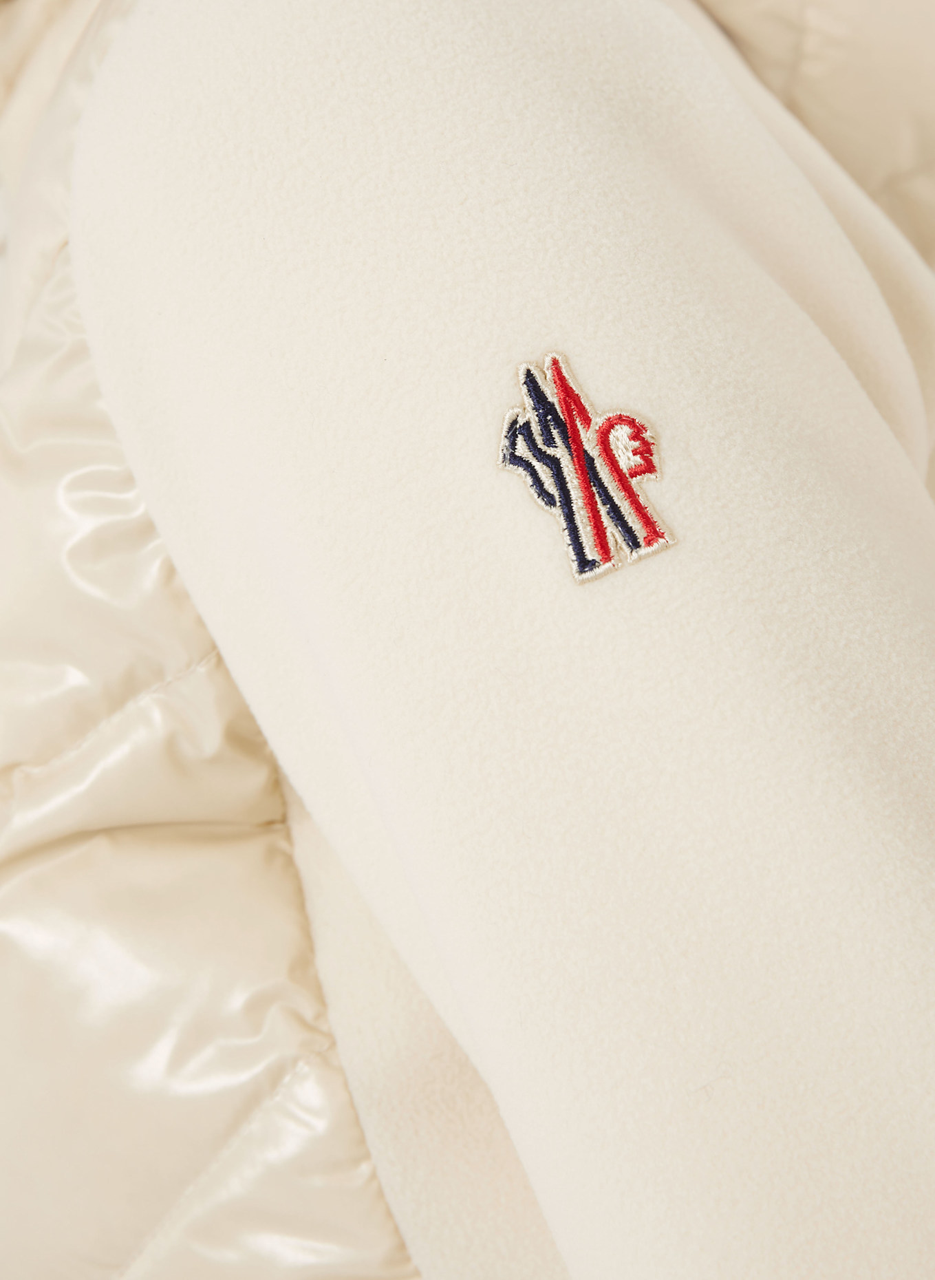 MONCLER GRENOBLE Daunenjacke im Materialmix: CREME