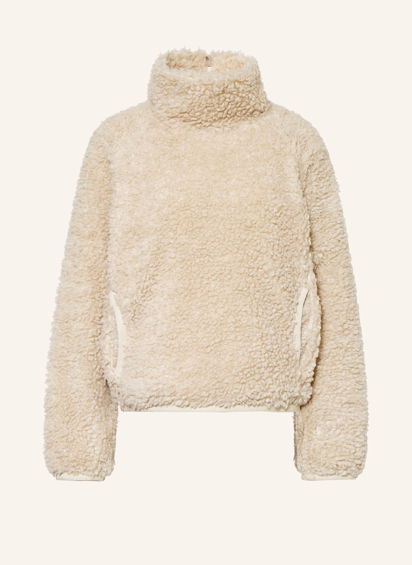 MONCLER GRENOBLE Teddyfell-Pullover: CREME