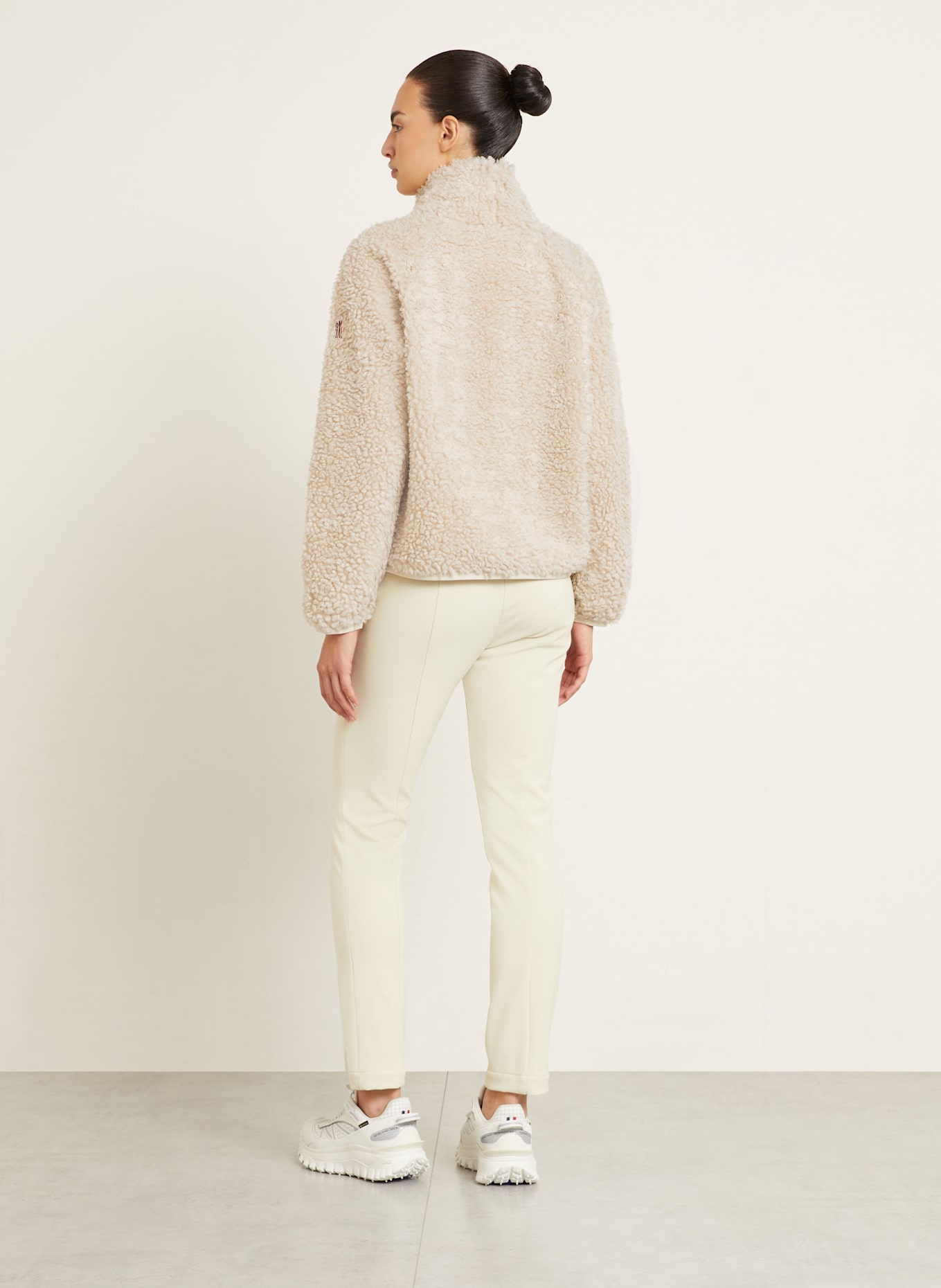 MONCLER GRENOBLE Teddyfell-Pullover: CREME