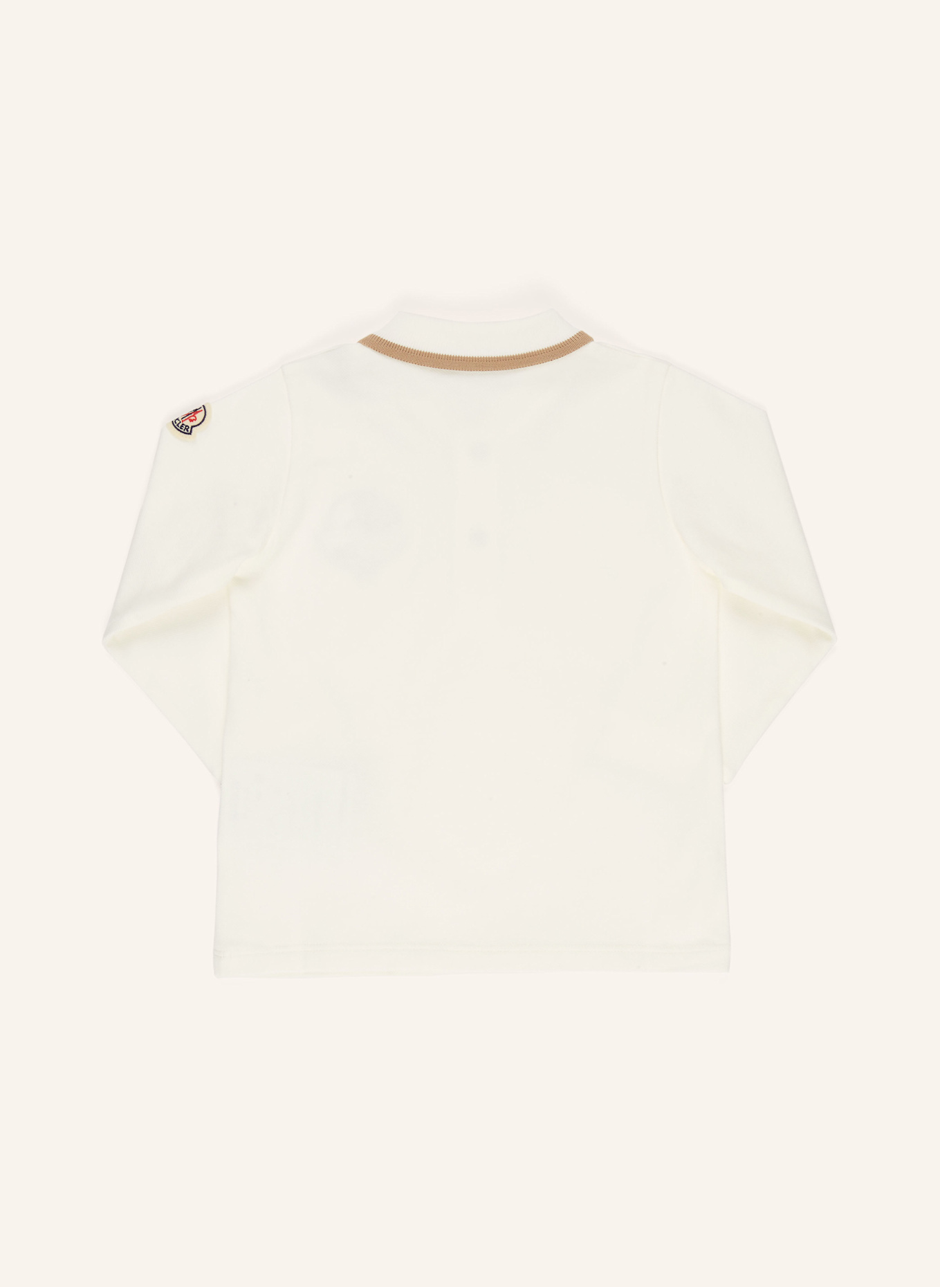 MONCLER enfant Polo piqué: BLANC/ MARRON