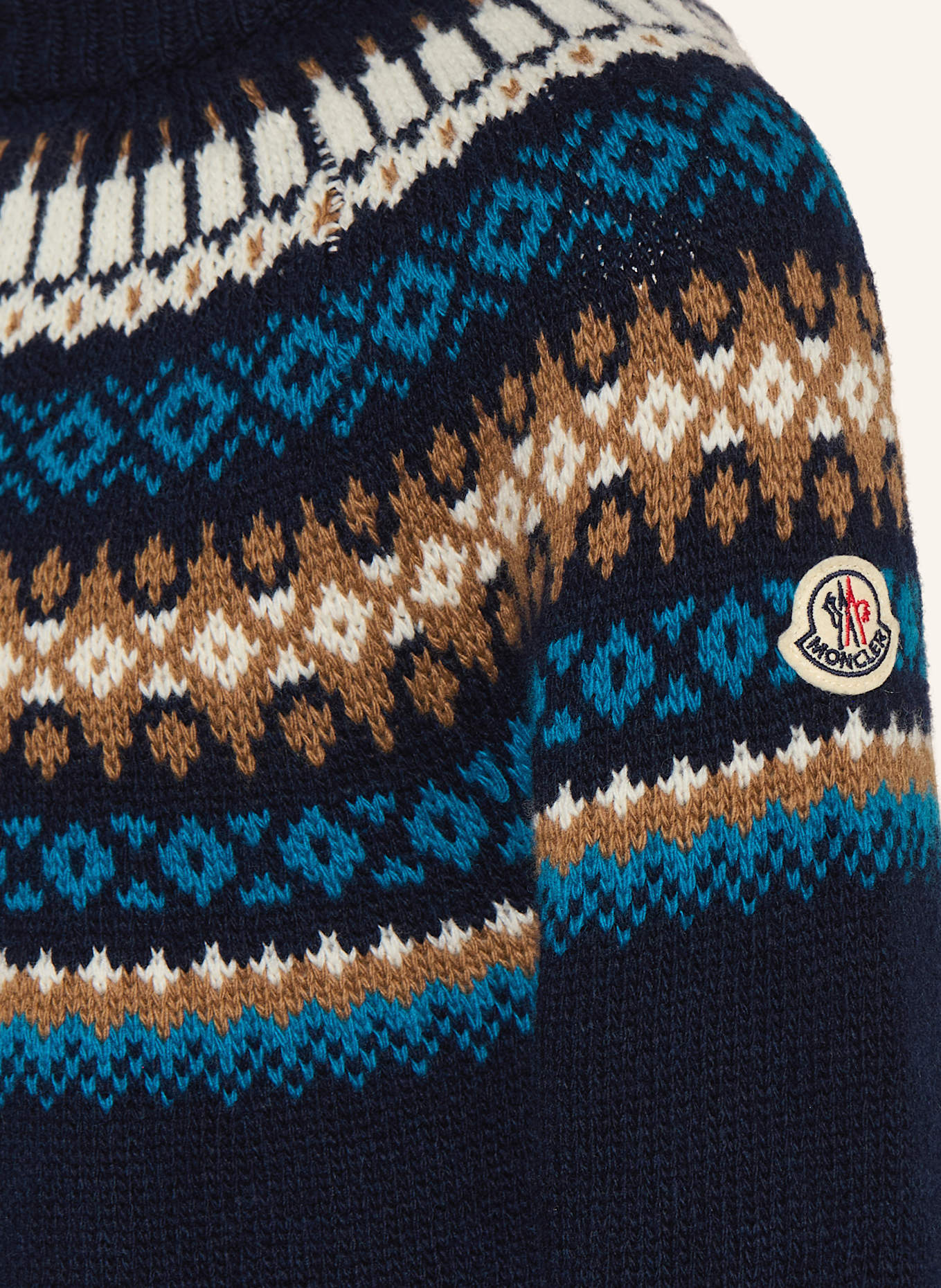 MONCLER enfant Pullover: DUNKELBLAU / TÜRKIS / COGNAC