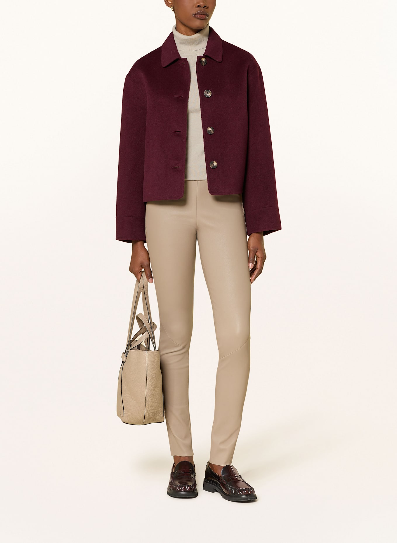 lilienfels Leder-Leggings: HELLBRAUN