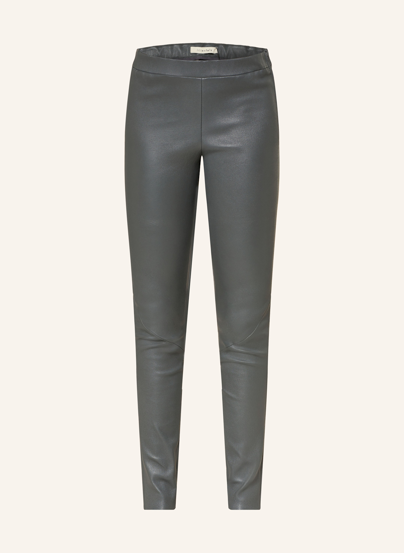 lilienfels Leder-Leggings: GRAU