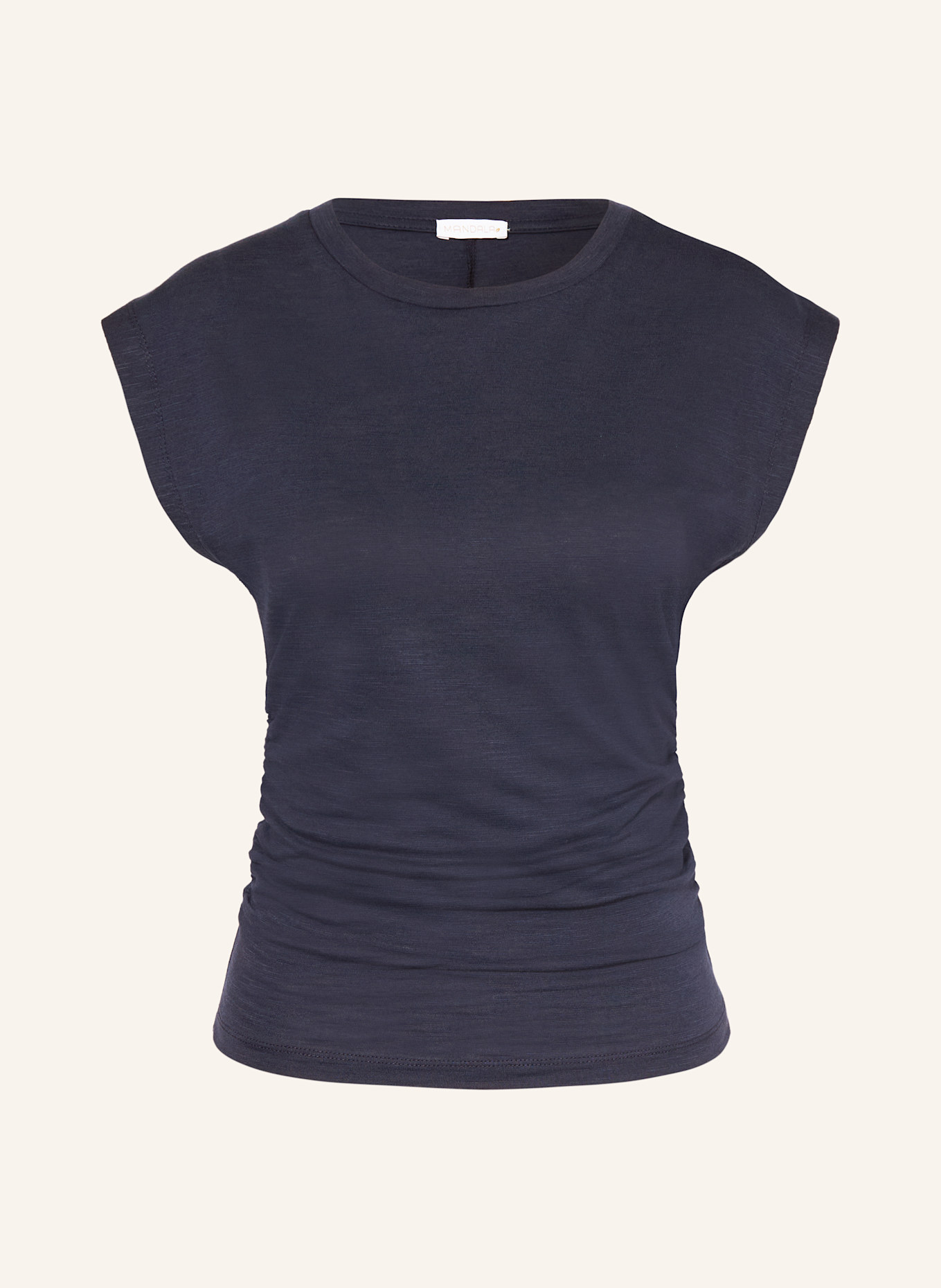 MANDALA T-Shirt SIDE RUFFLED: DUNKELBLAU