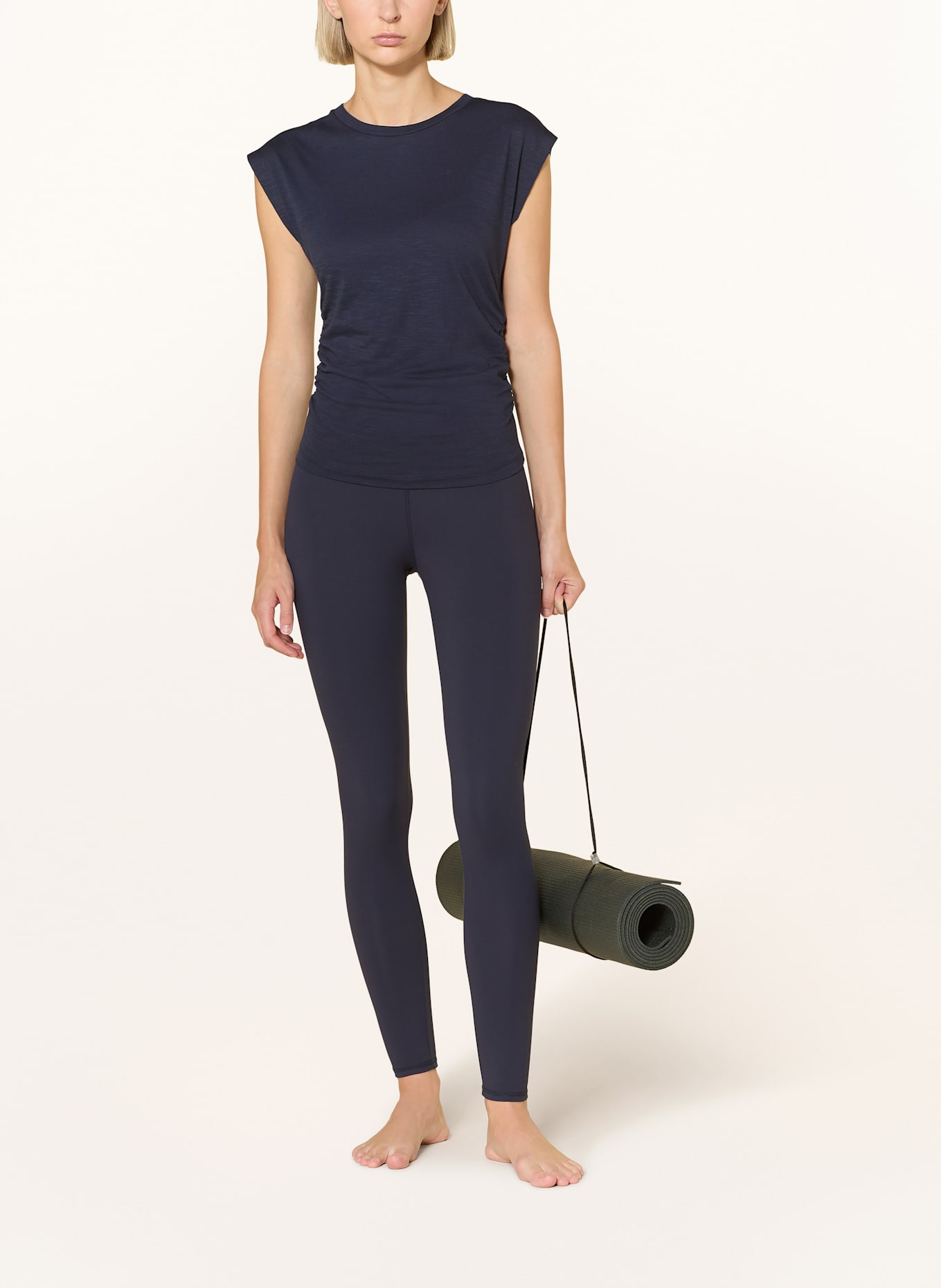 MANDALA T-Shirt SIDE RUFFLED: DUNKELBLAU