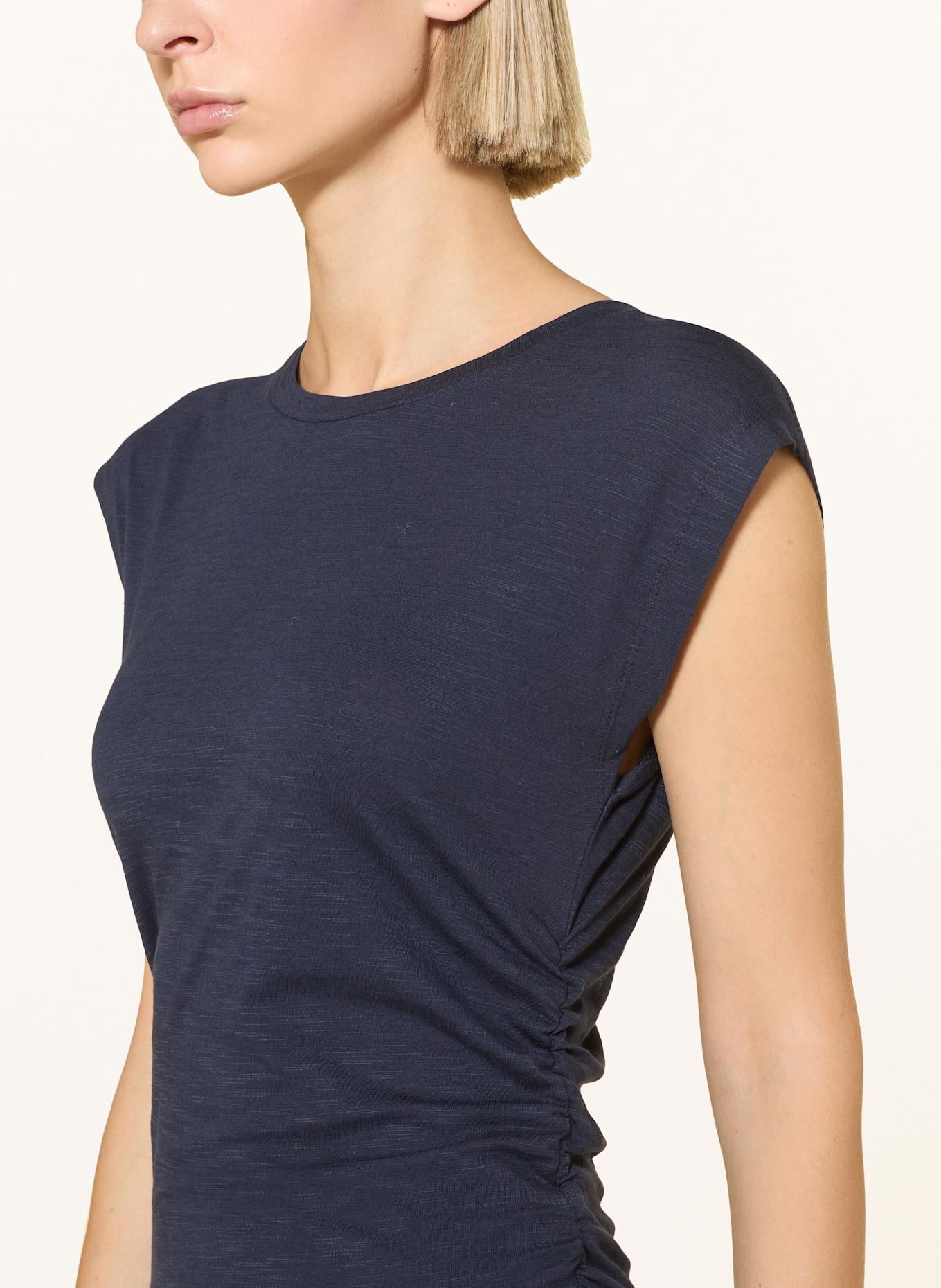 MANDALA T-Shirt SIDE RUFFLED: DUNKELBLAU