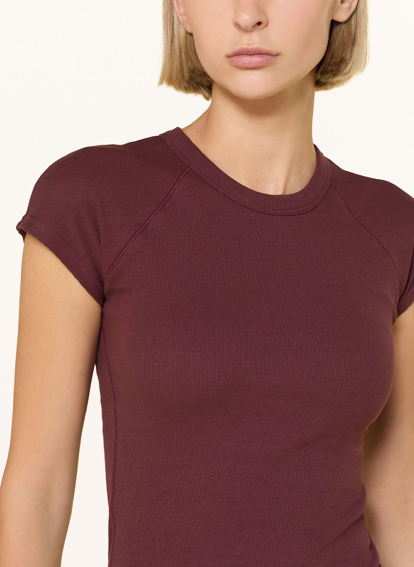 MANDALA Funktionsshirt SLIM FIT RIBBED: DUNKELROT