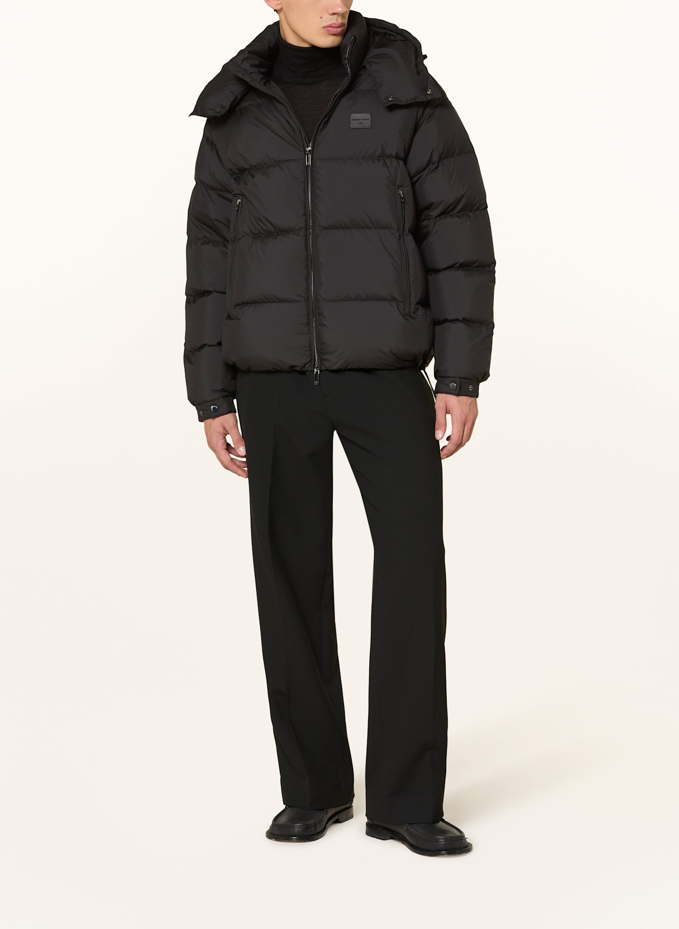EMPORIO ARMANI Down jacket with removable hood: BLACK