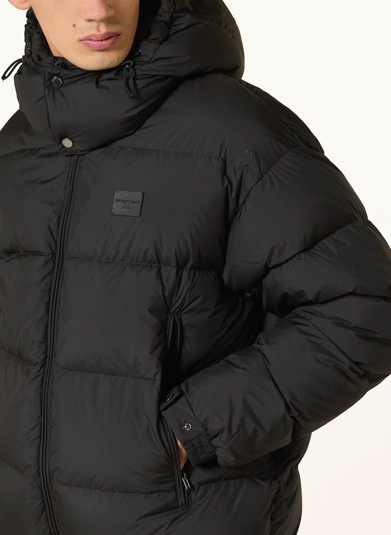 EMPORIO ARMANI Down jacket with removable hood: BLACK