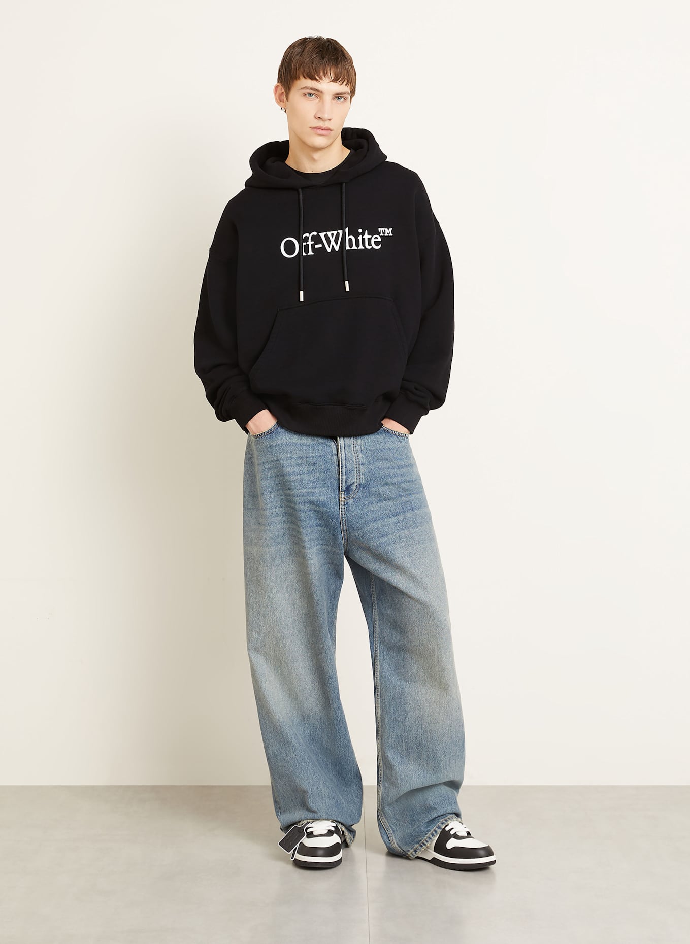 Off-White Hoodie BIG BOOKISH SKATE: SCHWARZ / WEISS