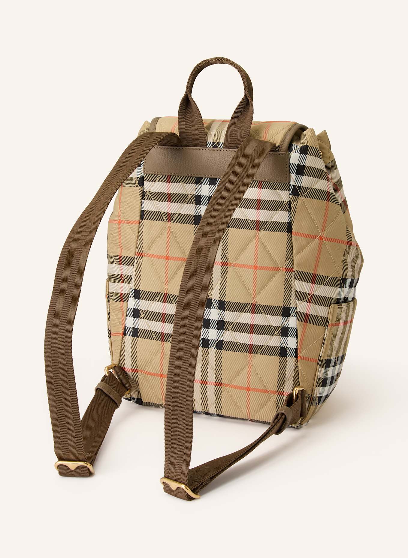 BURBERRY Rucksack HORSESHOE: BEIGE / SCHWARZ / ORANGE