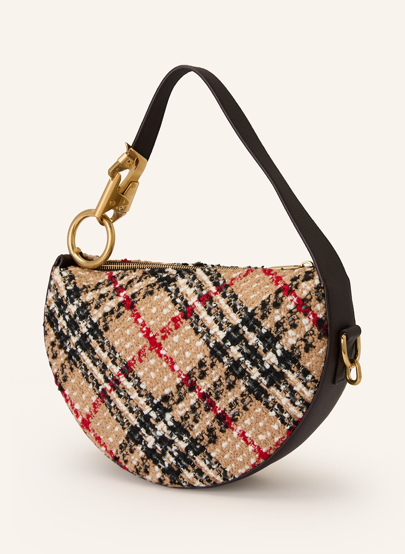 BURBERRY Shoulder bag KNIGHT ARC: DARK BROWN / CAMEL / RED