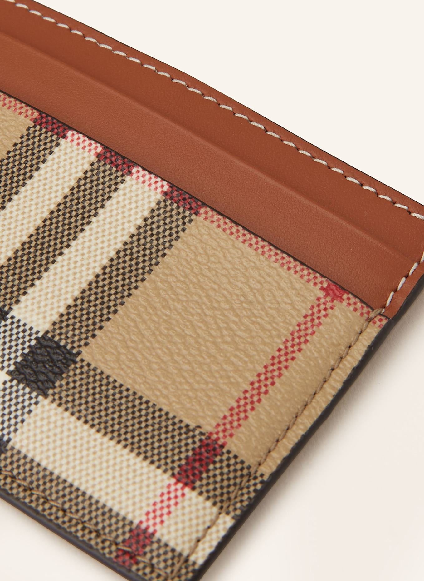 BURBERRY Kartenetui SANDON: BEIGE / COGNAC / SCHWARZ