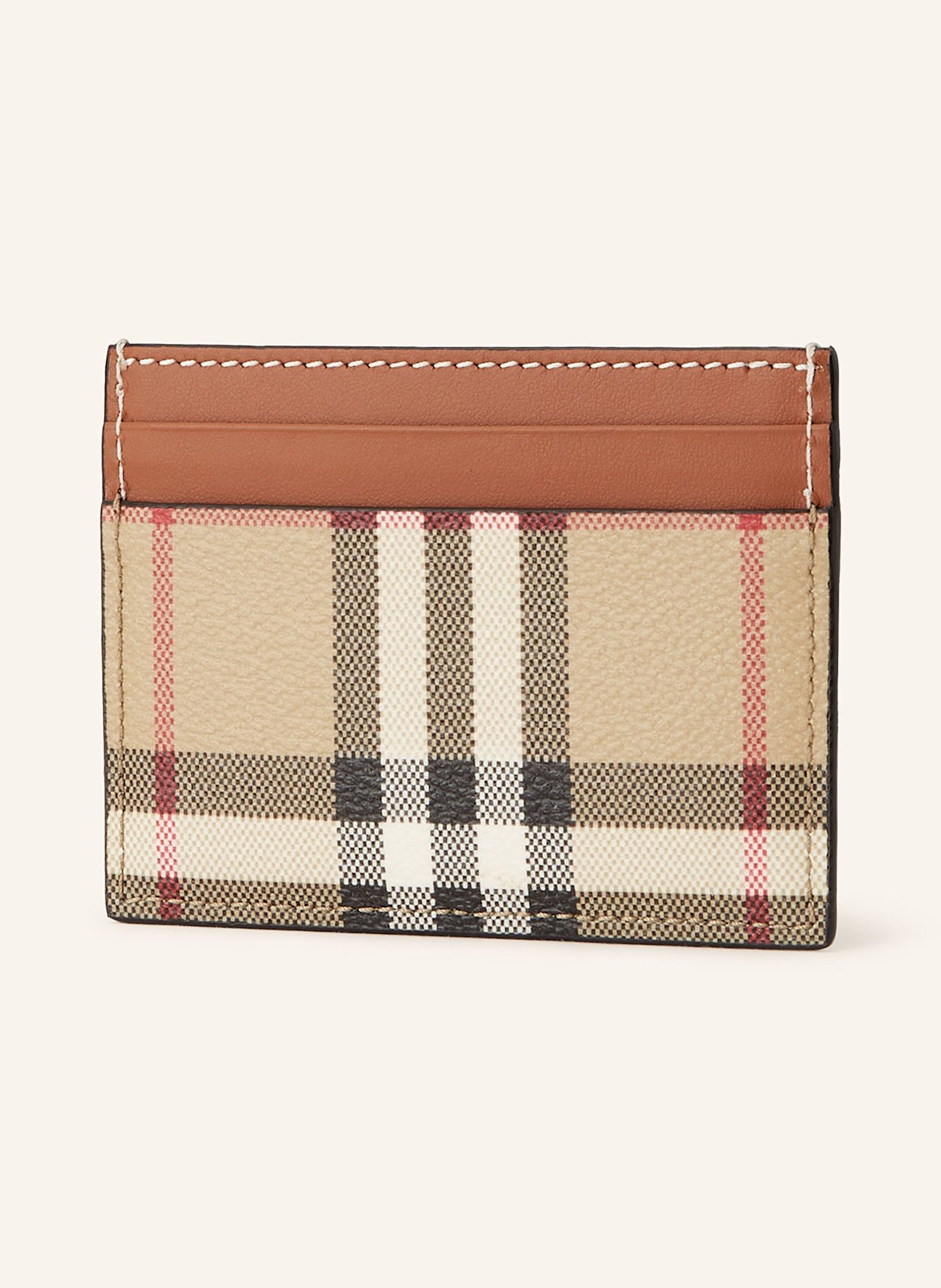 BURBERRY Kartenetui SANDON: BEIGE / COGNAC / SCHWARZ