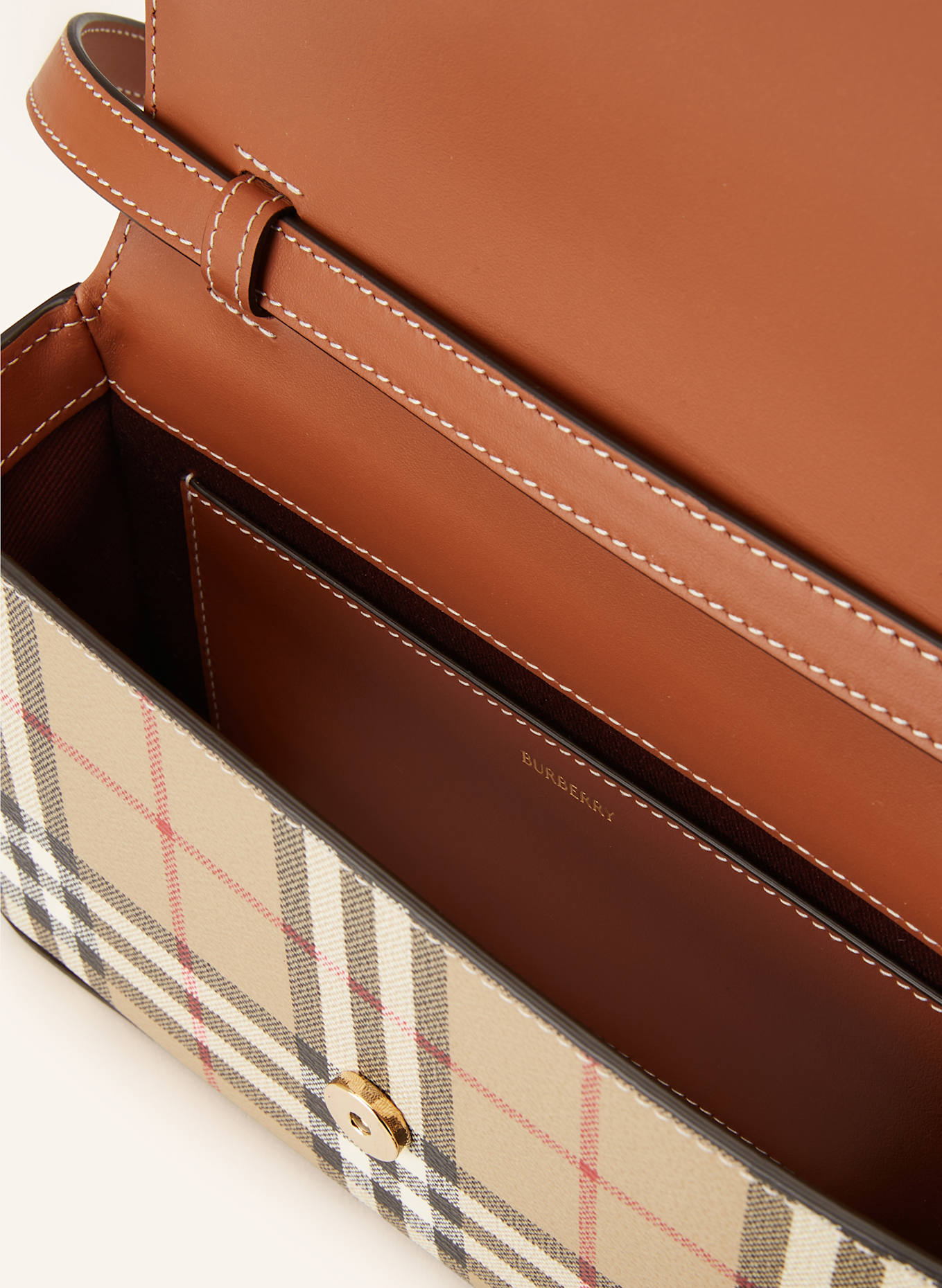 BURBERRY Umhängetasche HAMPSHIRE: BEIGE / SCHWARZ / WEISS